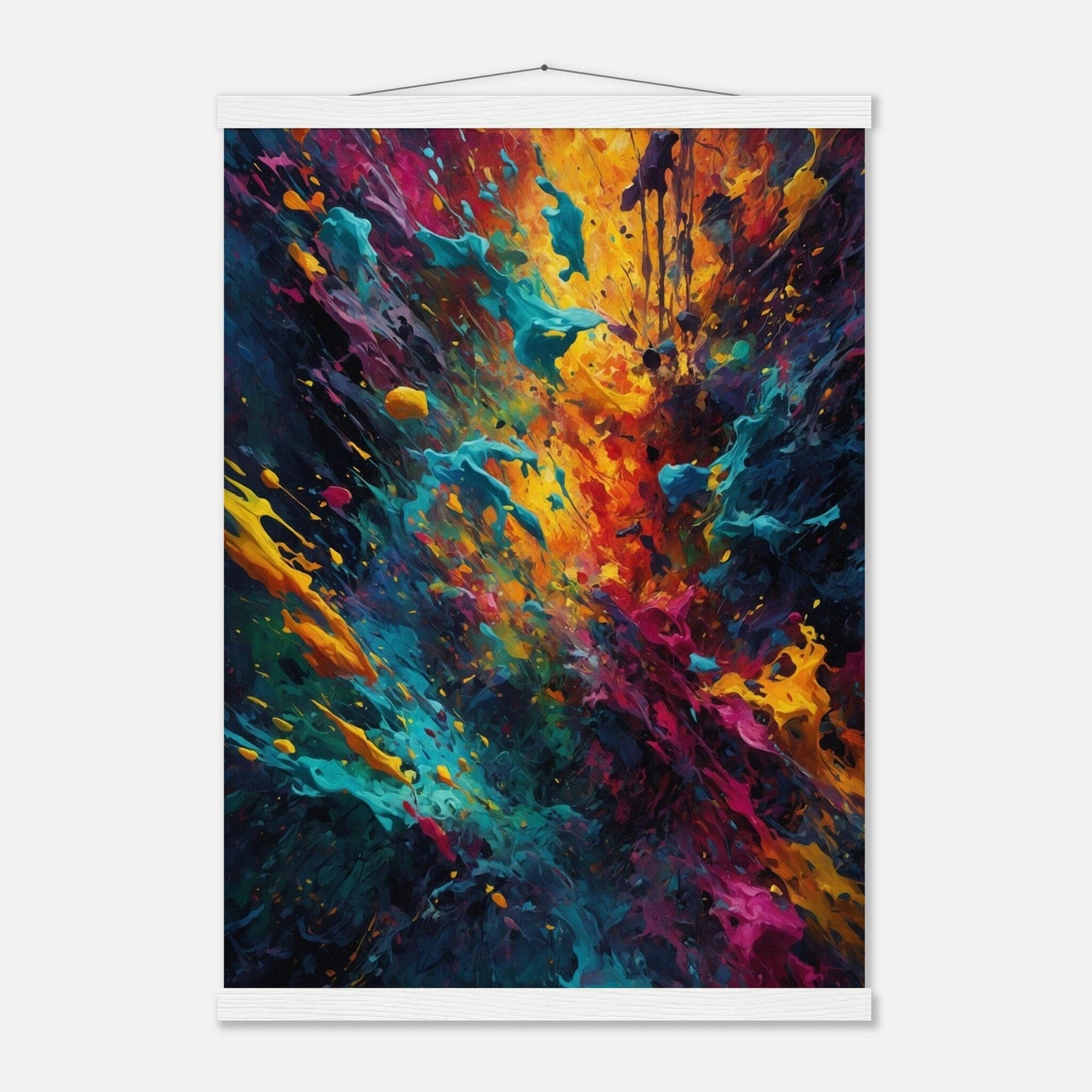 Premium Matte Paper Poster with Hanger - Minimalistische Kunstpräsentation mit Holzhänger Print Material Modern Masterpieces A2 (42 x 59.4 cm) White wall hanger 