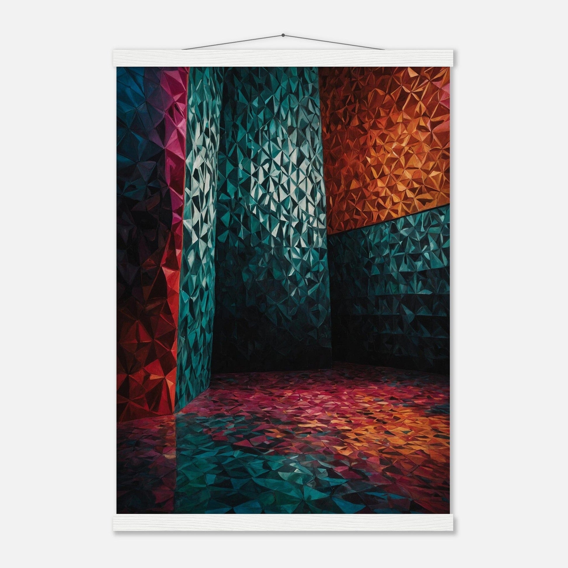 Premium Matte Paper Poster with Hanger - Minimalistische Kunstpräsentation mit Holzhänger Print Material Modern Masterpieces A2 (42 x 59.4 cm) White wall hanger 
