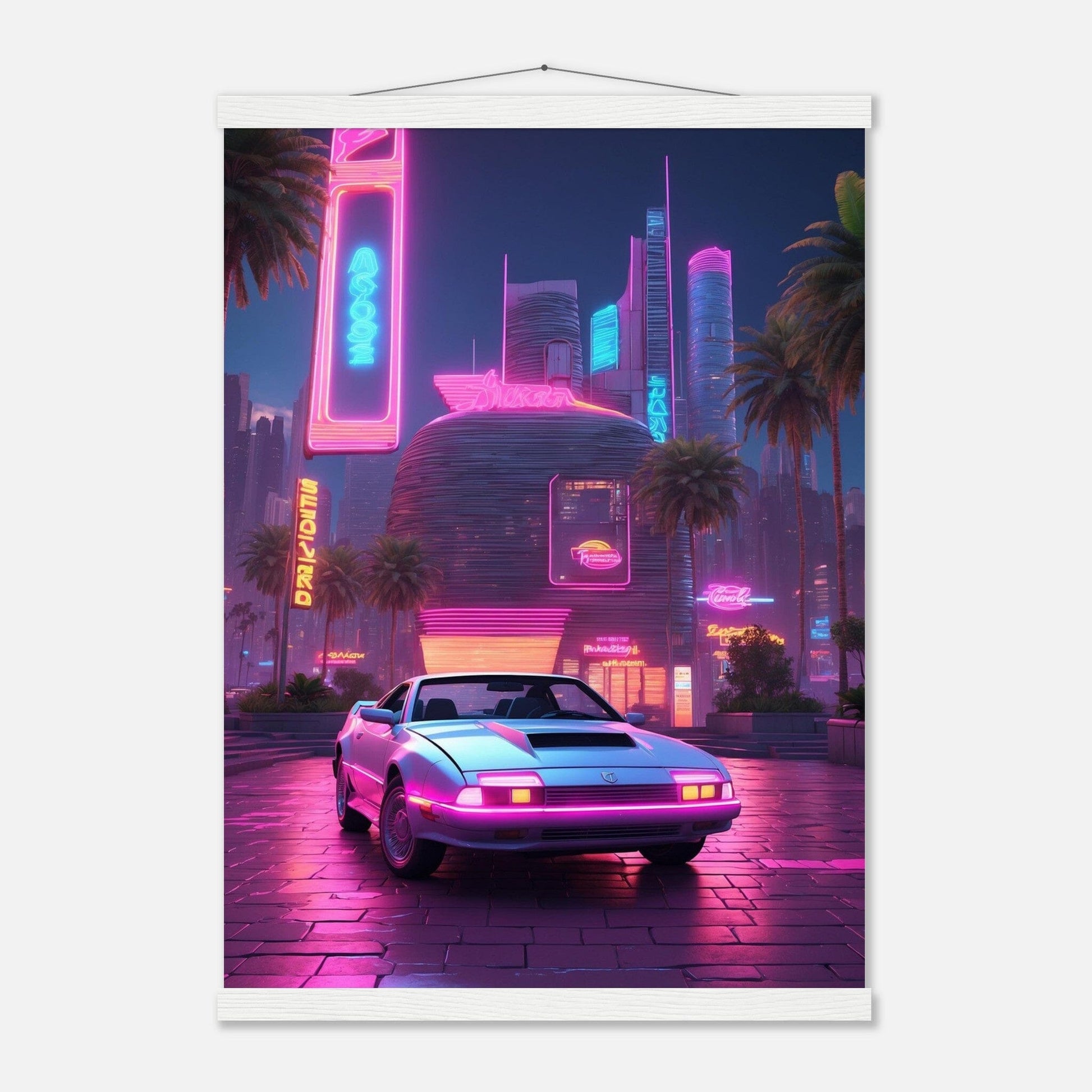 Premium Matte Paper Poster with Hanger - Minimalistische Kunstpräsentation mit Holzhänger Print Material Modern Masterpieces A2 (42 x 59.4 cm) White wall hanger 