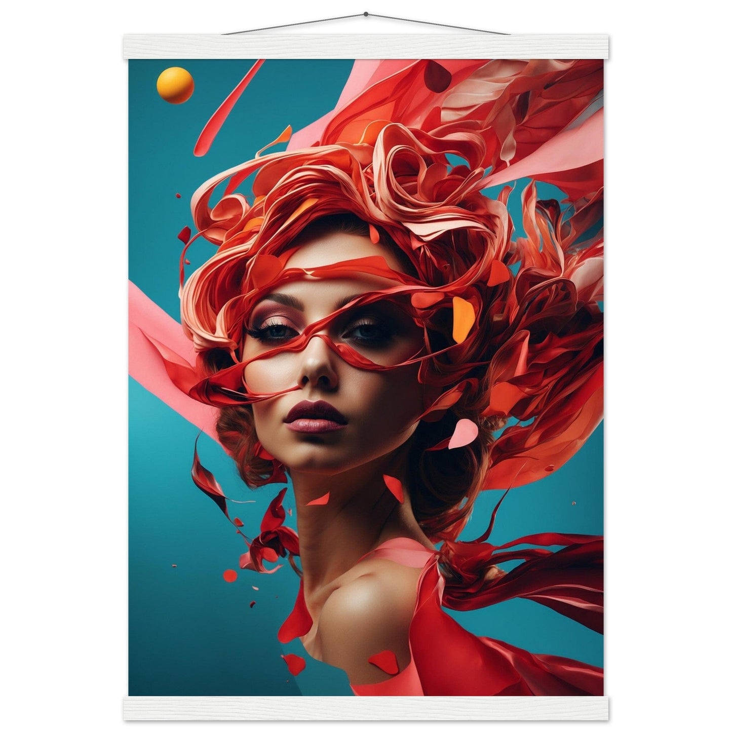 Premium Matte Paper Poster with Hanger - Minimalistische Kunstpräsentation mit Holzhänger Print Material Modern Masterpieces A2 (42 x 59.4 cm) White wall hanger 