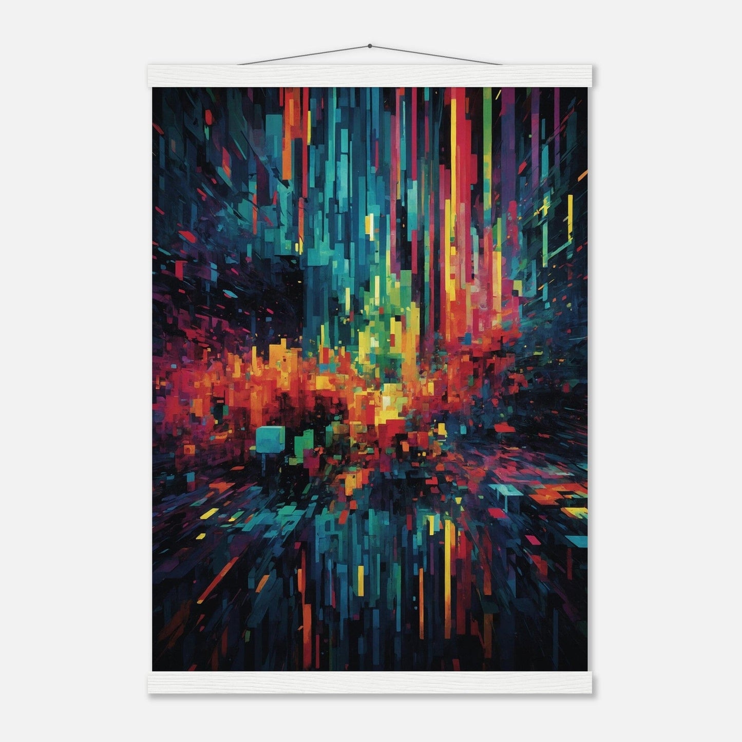 Premium Matte Paper Poster with Hanger - Minimalistische Kunstpräsentation mit Holzhänger Print Material Modern Masterpieces A2 (42 x 59.4 cm) White wall hanger 