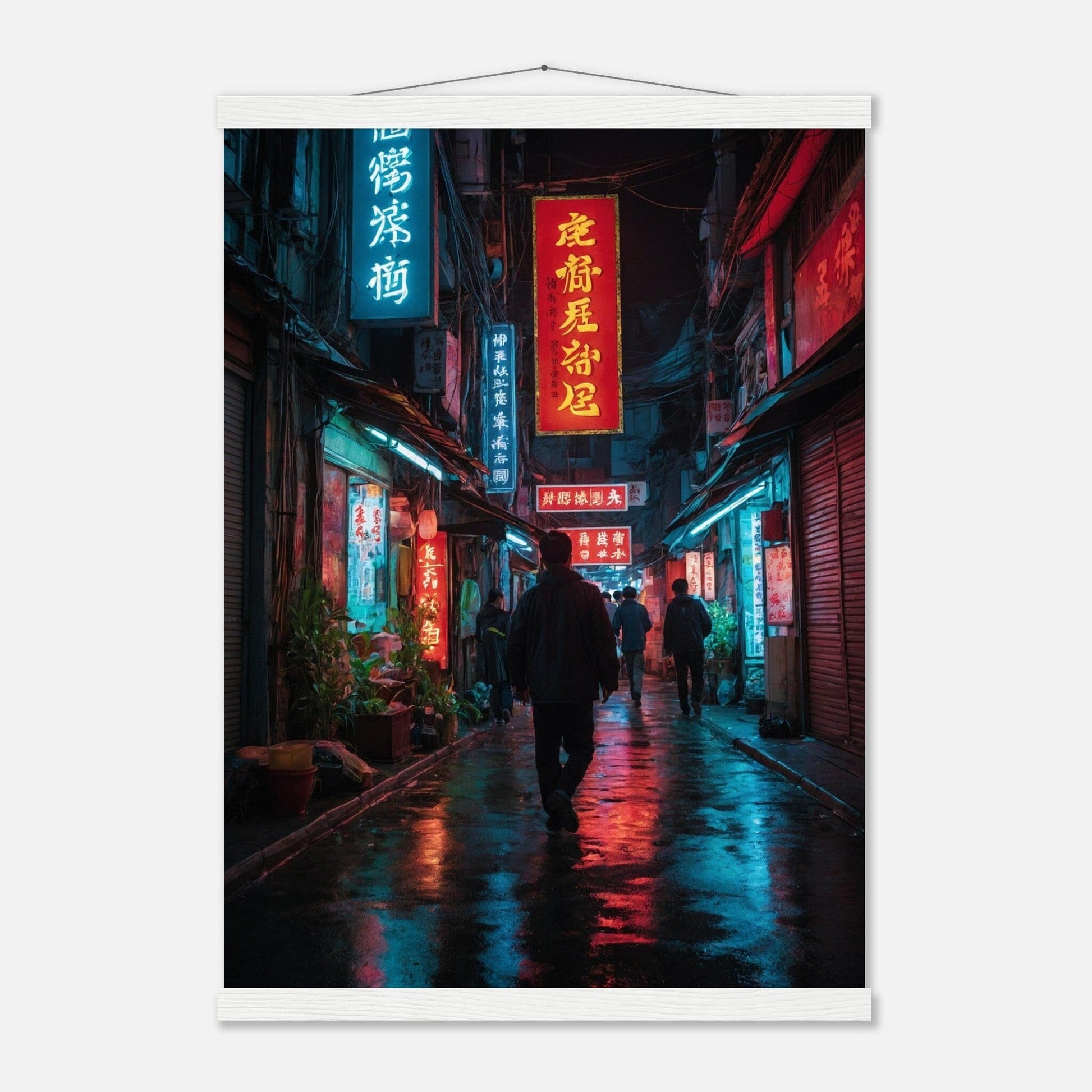 Premium Matte Paper Poster with Hanger - Minimalistische Kunstpräsentation mit Holzhänger Print Material Modern Masterpieces A2 (42 x 59.4 cm) White wall hanger 
