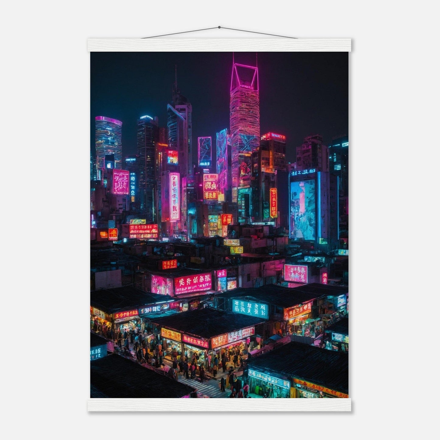 Premium Matte Paper Poster with Hanger - Minimalistische Kunstpräsentation mit Holzhänger Print Material Modern Masterpieces A2 (42 x 59.4 cm) White wall hanger 
