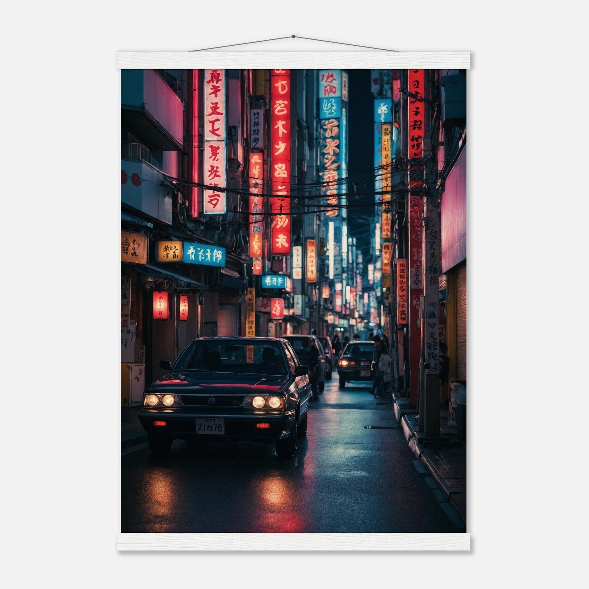 Premium Matte Paper Poster with Hanger - Minimalistische Kunstpräsentation mit Holzhänger Print Material Modern Masterpieces A2 (42 x 59.4 cm) White wall hanger 