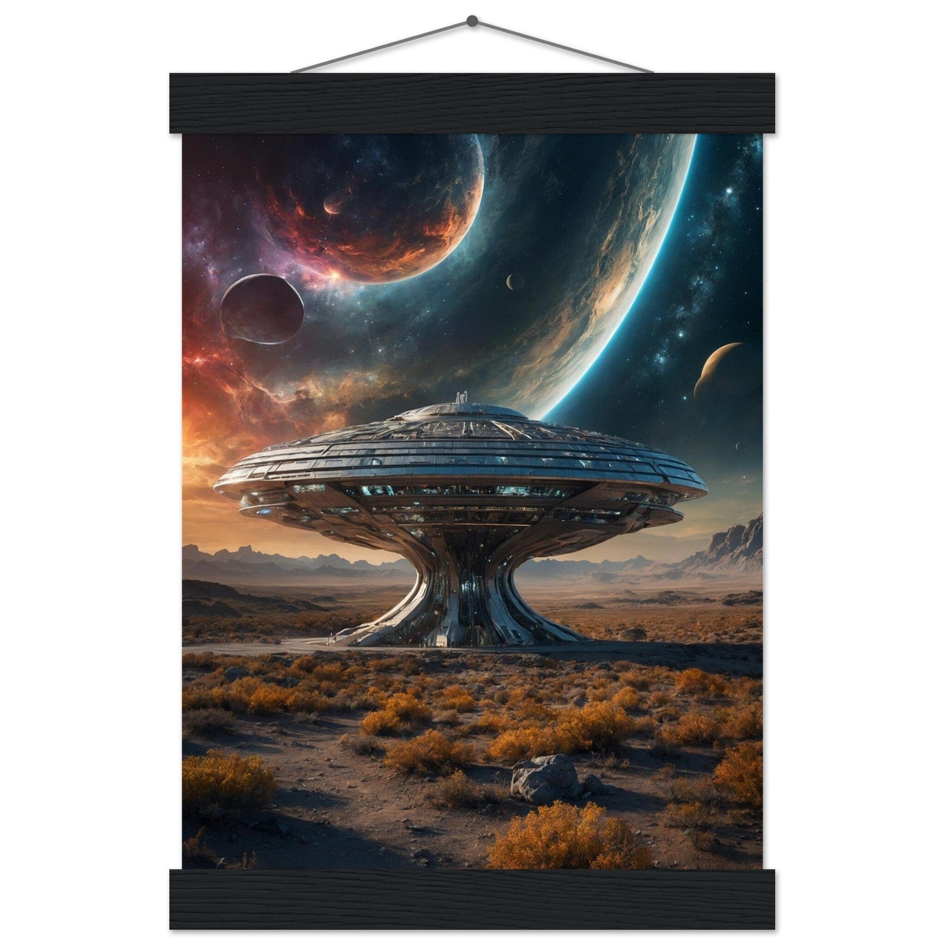 Premium Matte Paper Poster with Hanger - Minimalistische Kunstpräsentation mit Holzhänger Print Material Modern Masterpieces A4 21x29.7 cm / 8x12″ Black wall hanger 