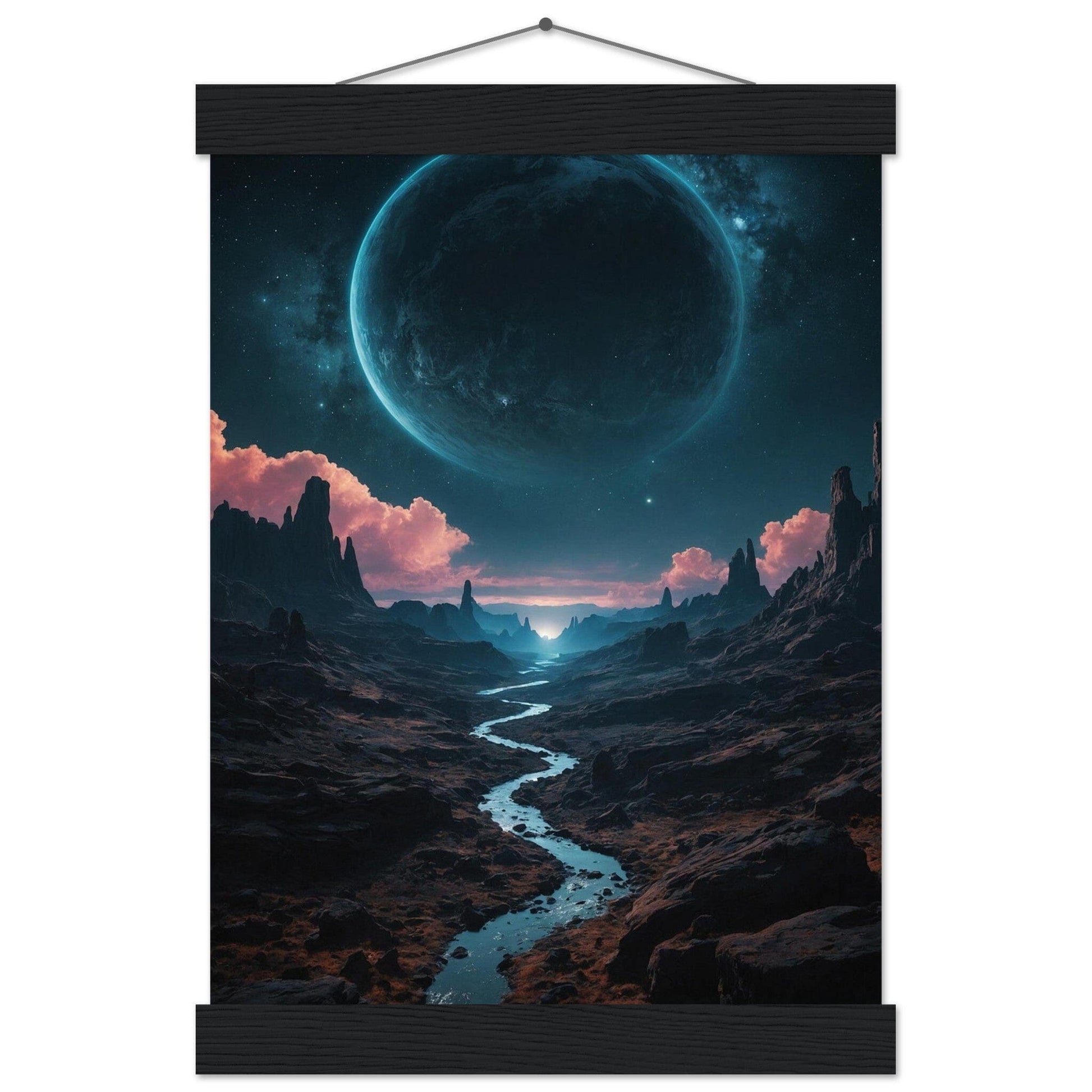 Premium Matte Paper Poster with Hanger - Minimalistische Kunstpräsentation mit Holzhänger Print Material Modern Masterpieces A4 21x29.7 cm / 8x12″ Black wall hanger 