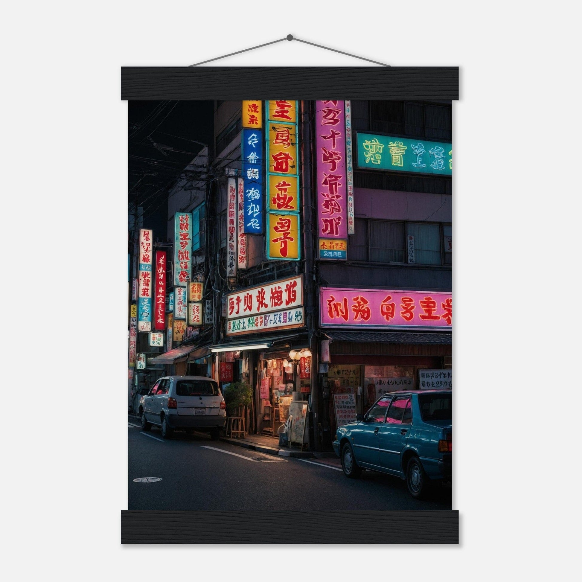 Premium Matte Paper Poster with Hanger - Minimalistische Kunstpräsentation mit Holzhänger Print Material Modern Masterpieces A4 21x29.7 cm / 8x12″ Black wall hanger 