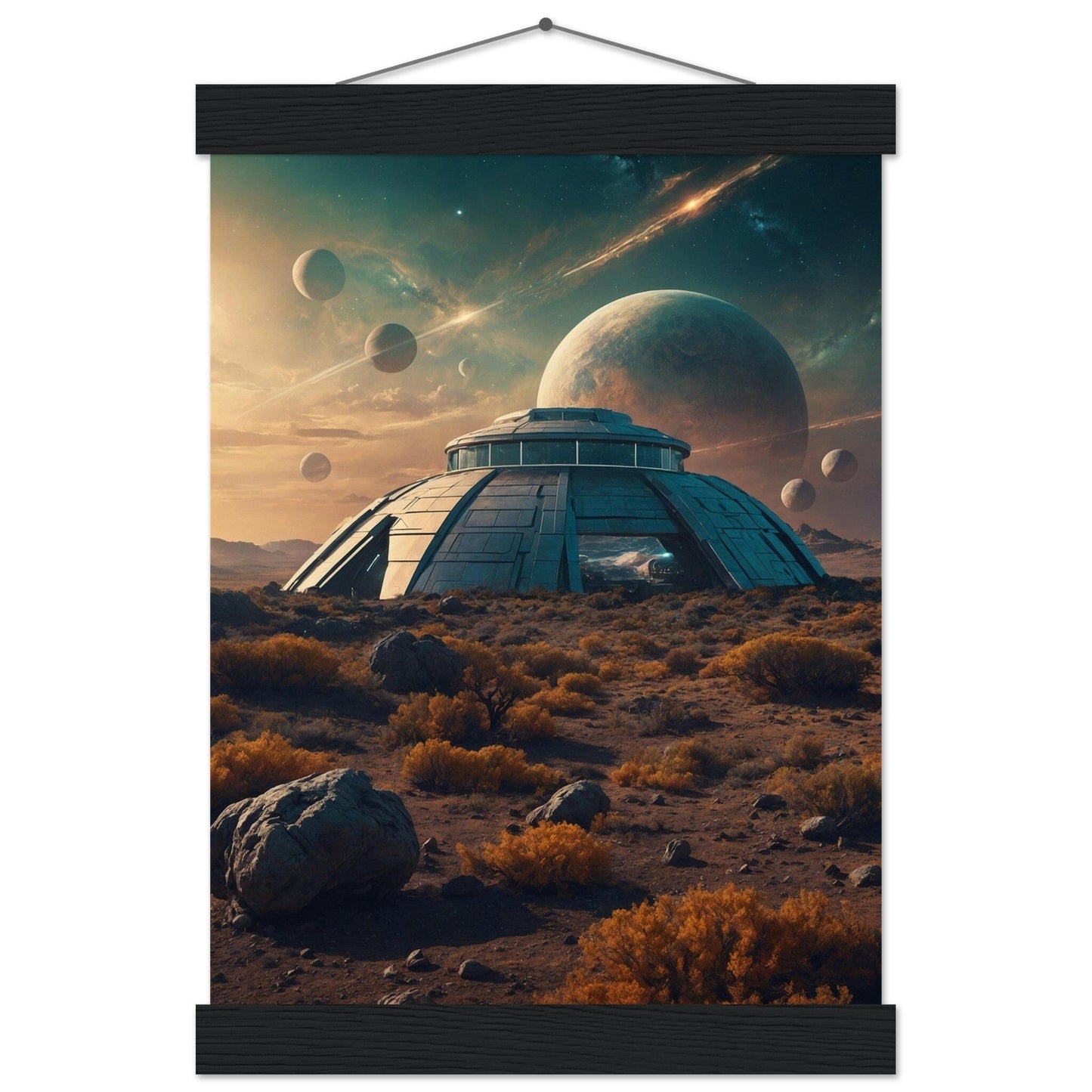 Premium Matte Paper Poster with Hanger - Minimalistische Kunstpräsentation mit Holzhänger Print Material Modern Masterpieces A4 21x29.7 cm / 8x12″ Black wall hanger 