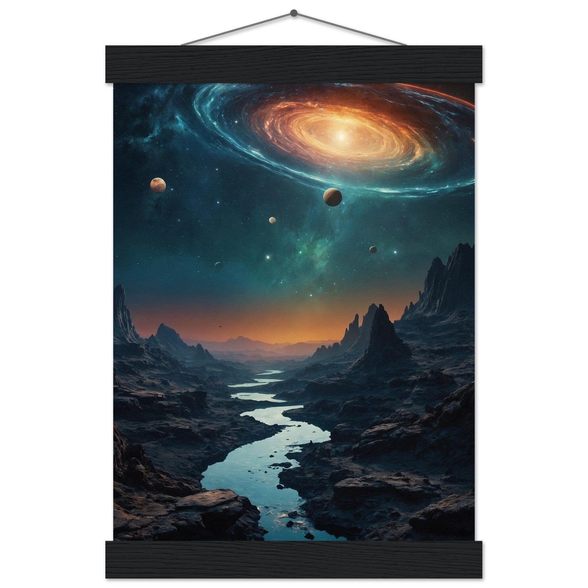 Premium Matte Paper Poster with Hanger - Minimalistische Kunstpräsentation mit Holzhänger Print Material Modern Masterpieces A4 21x29.7 cm / 8x12″ Black wall hanger 