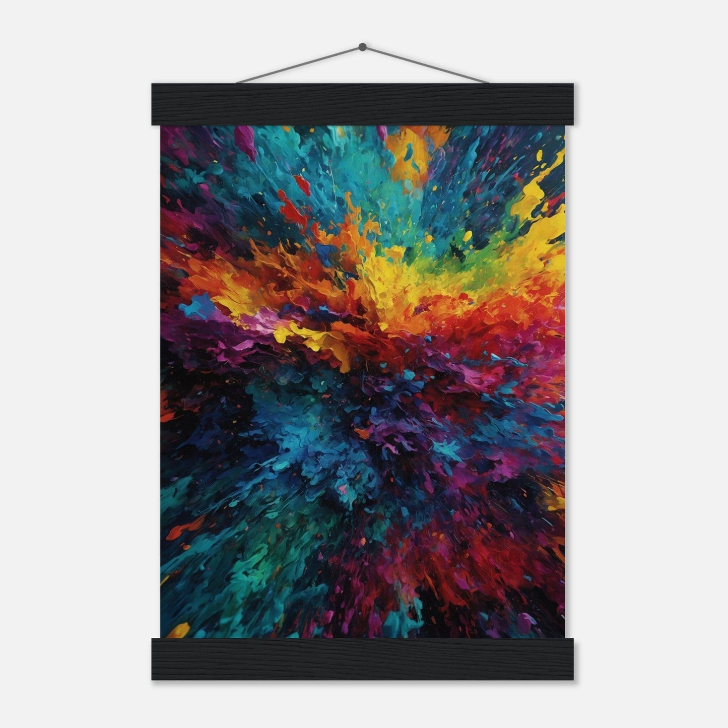 Premium Matte Paper Poster with Hanger - Minimalistische Kunstpräsentation mit Holzhänger Print Material Modern Masterpieces A4 21x29.7 cm / 8x12″ Black wall hanger 