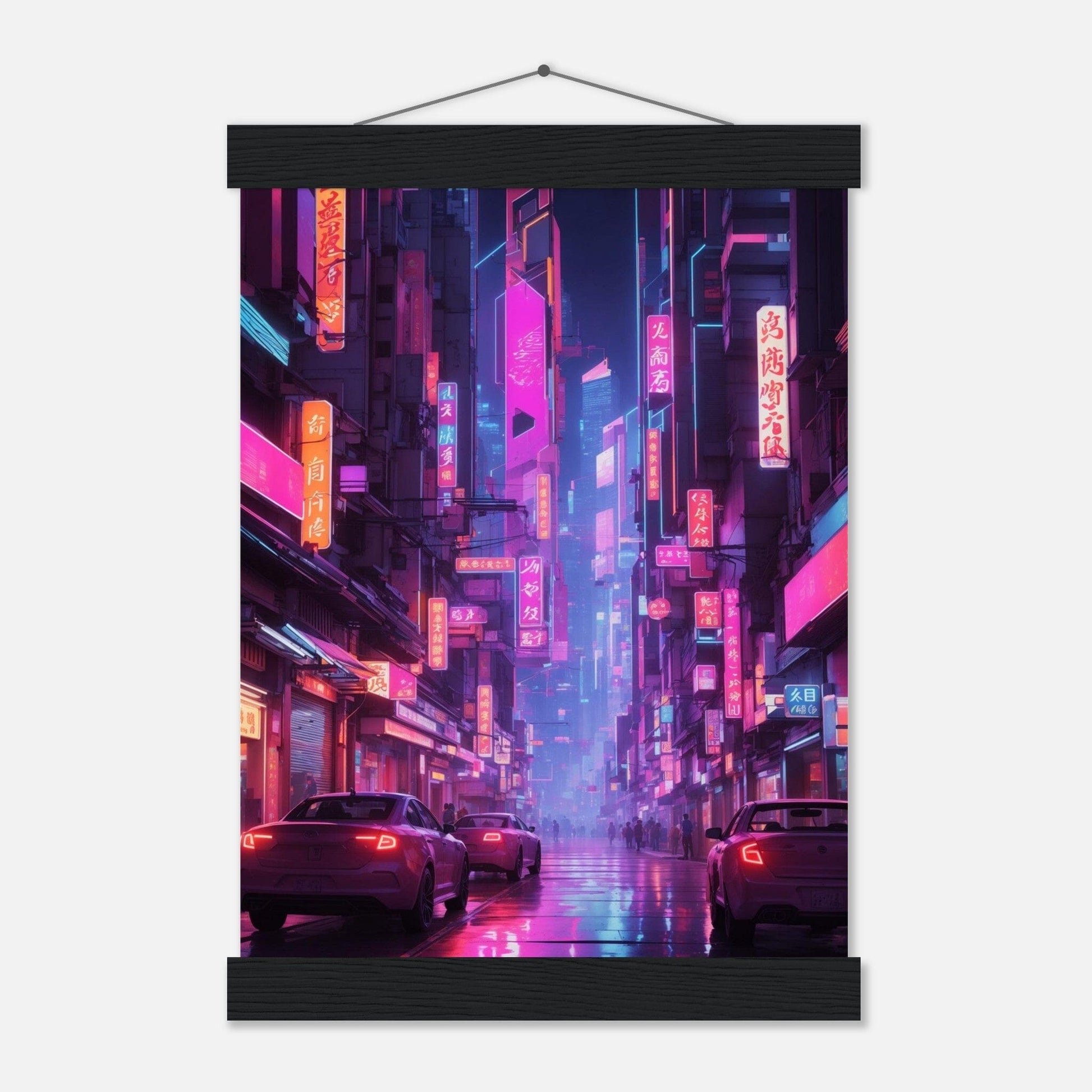 Premium Matte Paper Poster with Hanger - Minimalistische Kunstpräsentation mit Holzhänger Print Material Modern Masterpieces A4 21x29.7 cm / 8x12″ Black wall hanger 
