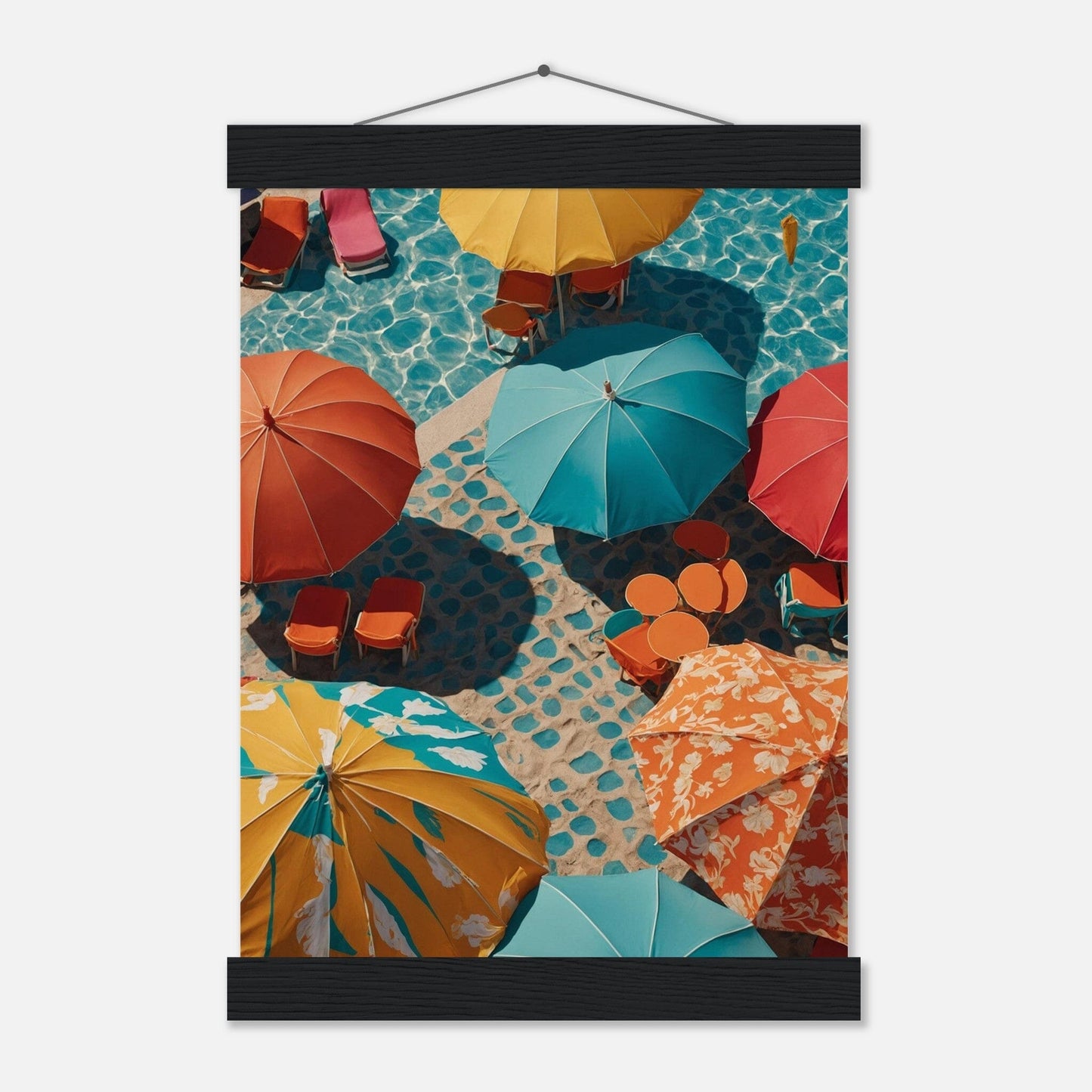 Premium Matte Paper Poster with Hanger - Minimalistische Kunstpräsentation mit Holzhänger Print Material Modern Masterpieces A4 21x29.7 cm / 8x12″ Black wall hanger 