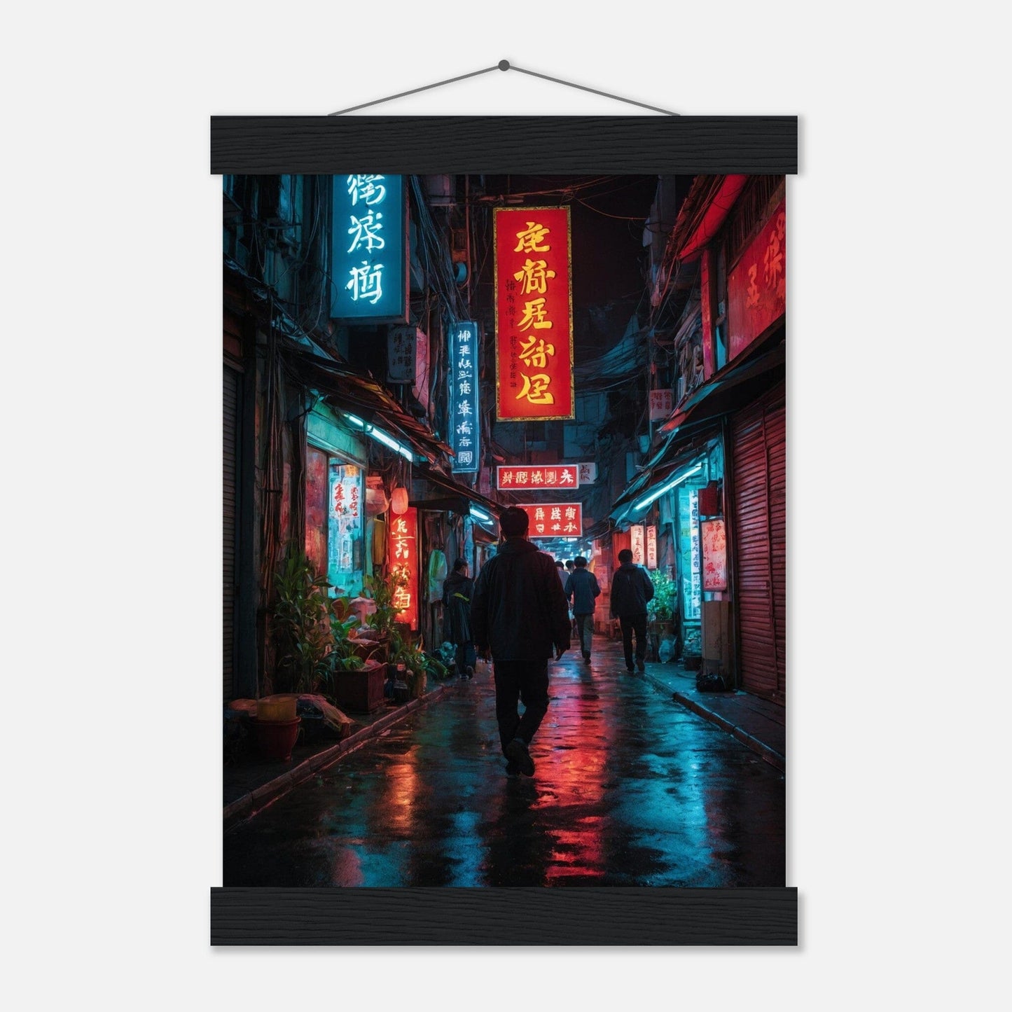 Premium Matte Paper Poster with Hanger - Minimalistische Kunstpräsentation mit Holzhänger Print Material Modern Masterpieces A4 21x29.7 cm / 8x12″ Black wall hanger 