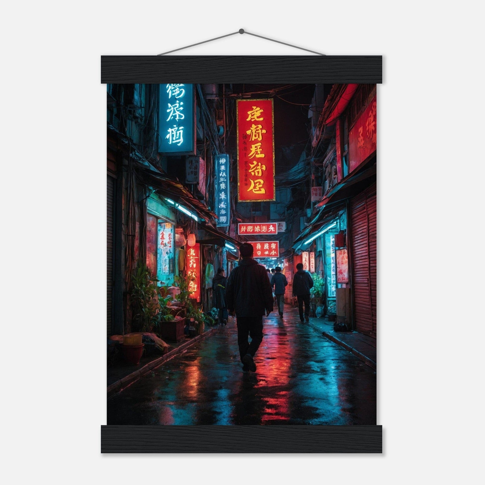 Premium Matte Paper Poster with Hanger - Minimalistische Kunstpräsentation mit Holzhänger Print Material Modern Masterpieces A4 21x29.7 cm / 8x12″ Black wall hanger 
