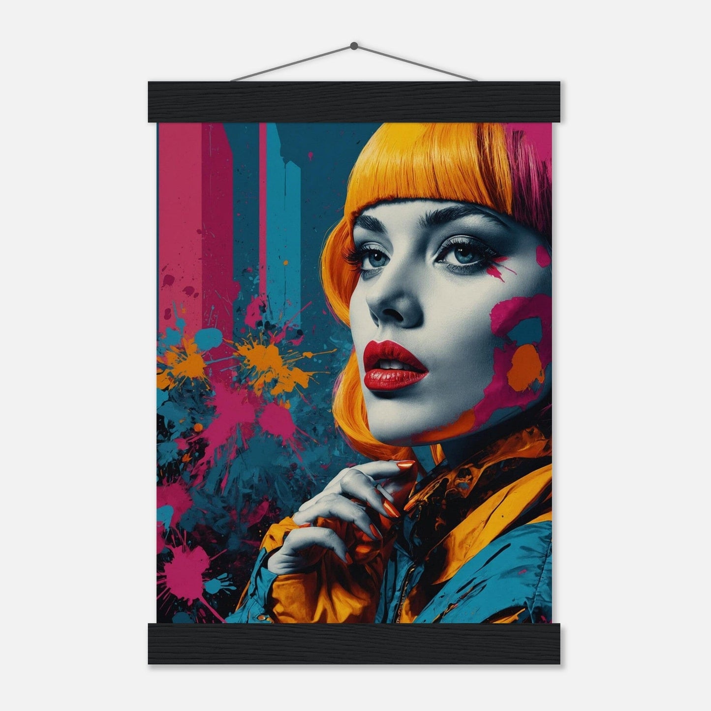 Premium Matte Paper Poster with Hanger - Minimalistische Kunstpräsentation mit Holzhänger Print Material Modern Masterpieces A4 21x29.7 cm / 8x12″ Black wall hanger 