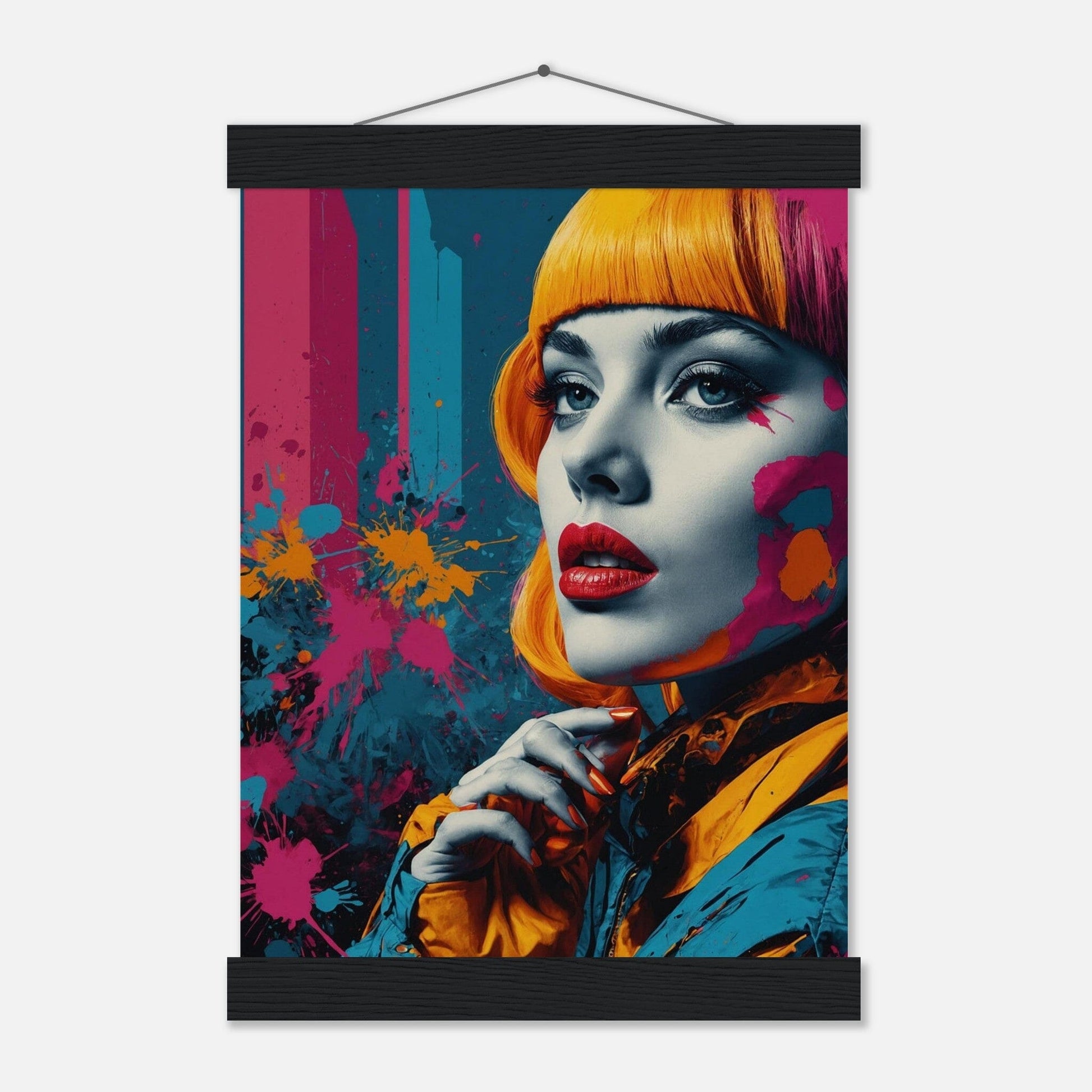 Premium Matte Paper Poster with Hanger - Minimalistische Kunstpräsentation mit Holzhänger Print Material Modern Masterpieces A4 21x29.7 cm / 8x12″ Black wall hanger 