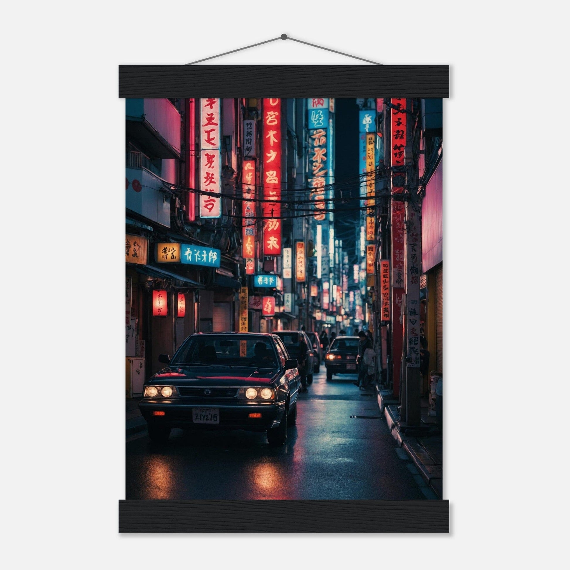 Premium Matte Paper Poster with Hanger - Minimalistische Kunstpräsentation mit Holzhänger Print Material Modern Masterpieces A4 21x29.7 cm / 8x12″ Black wall hanger 