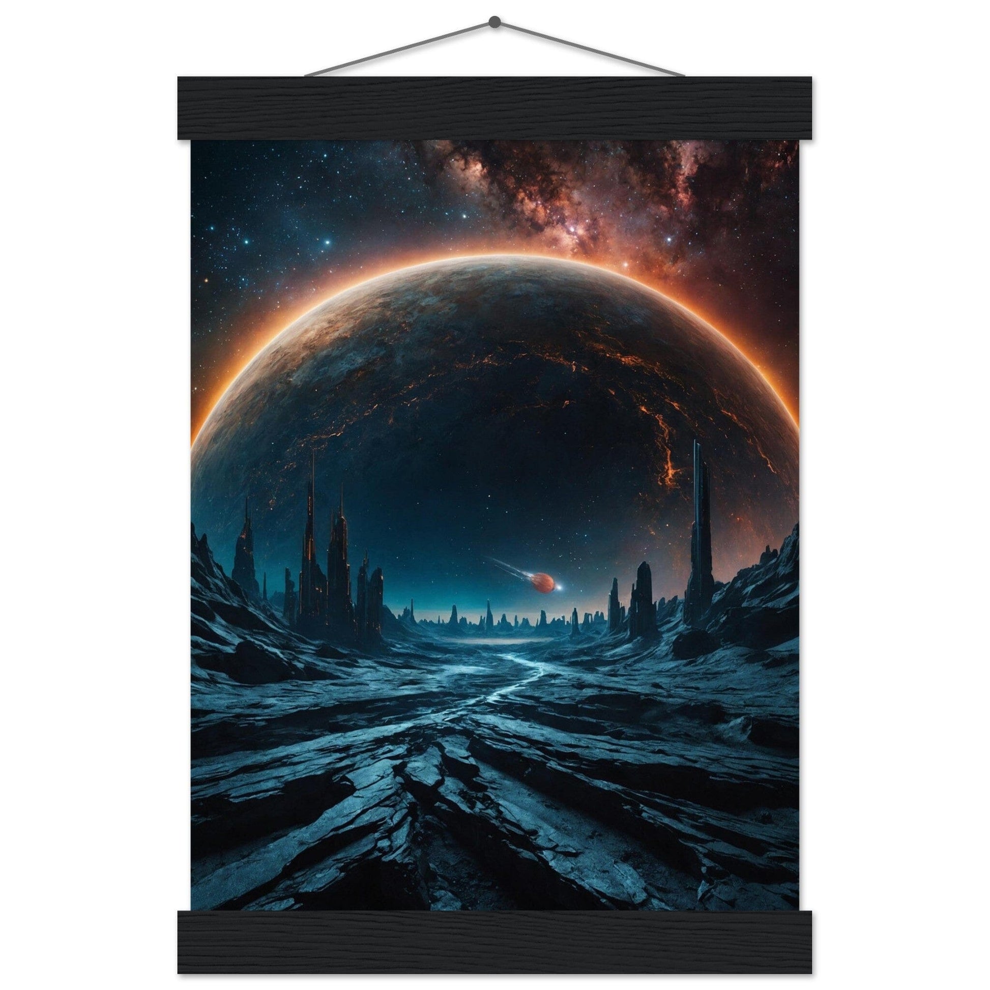 Premium Matte Paper Poster with Hanger - Minimalistische Kunstpräsentation mit Holzhänger Print Material Modern Masterpieces A4 21x29.7 cm / 8x12″ Black wall hanger 