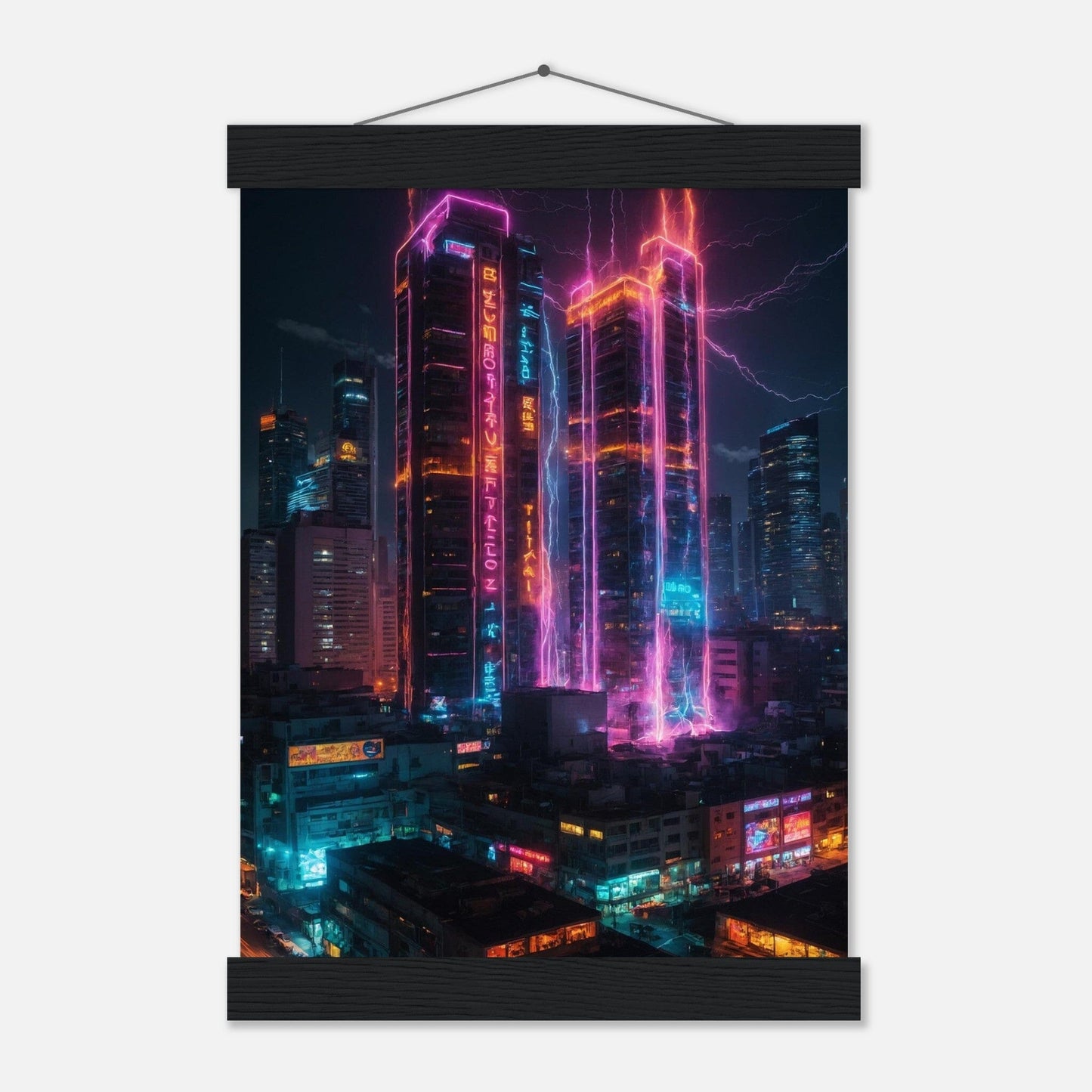 Premium Matte Paper Poster with Hanger - Minimalistische Kunstpräsentation mit Holzhänger Print Material Modern Masterpieces A4 21x29.7 cm / 8x12″ Black wall hanger 