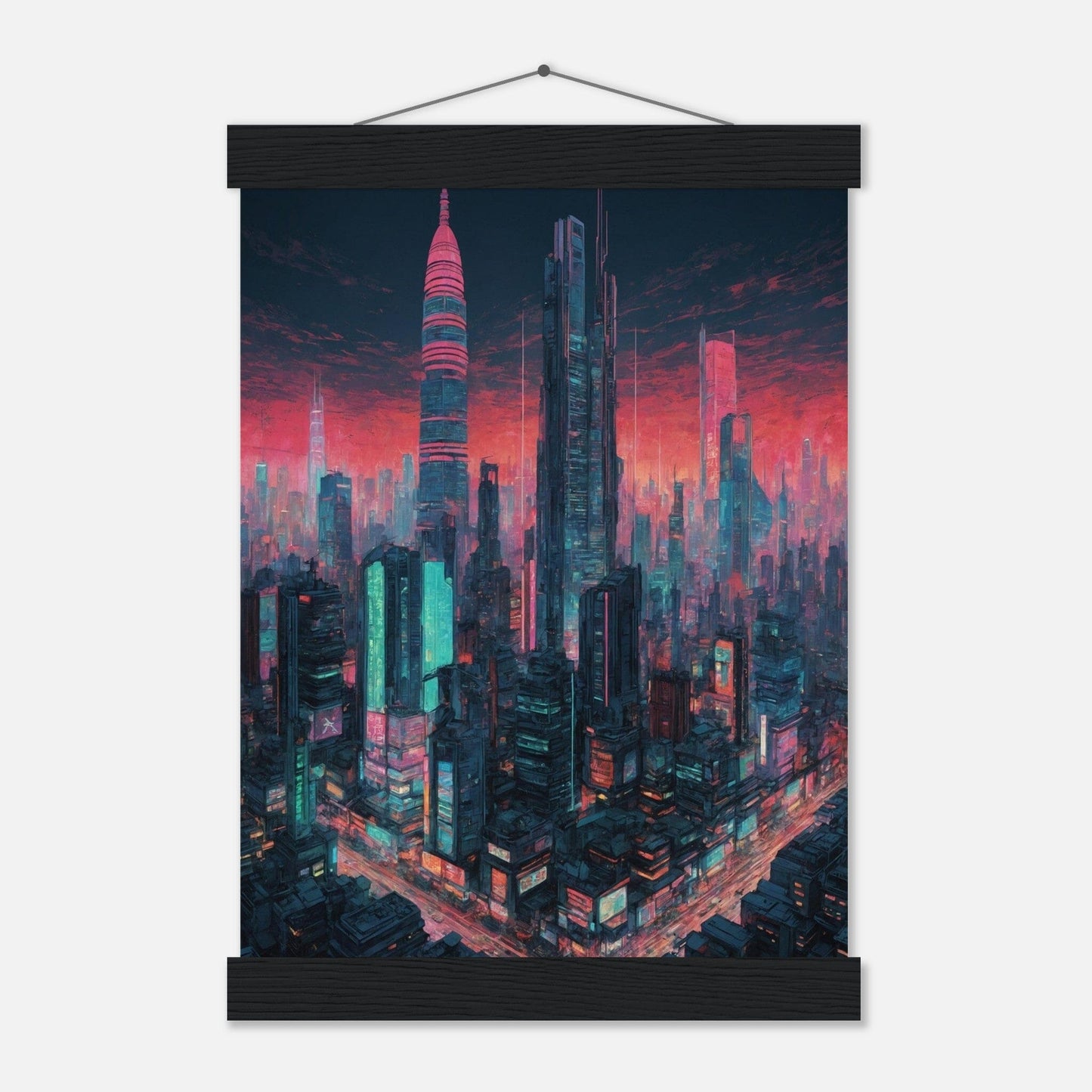 Premium Matte Paper Poster with Hanger - Minimalistische Kunstpräsentation mit Holzhänger Print Material Modern Masterpieces A4 21x29.7 cm / 8x12″ Black wall hanger 