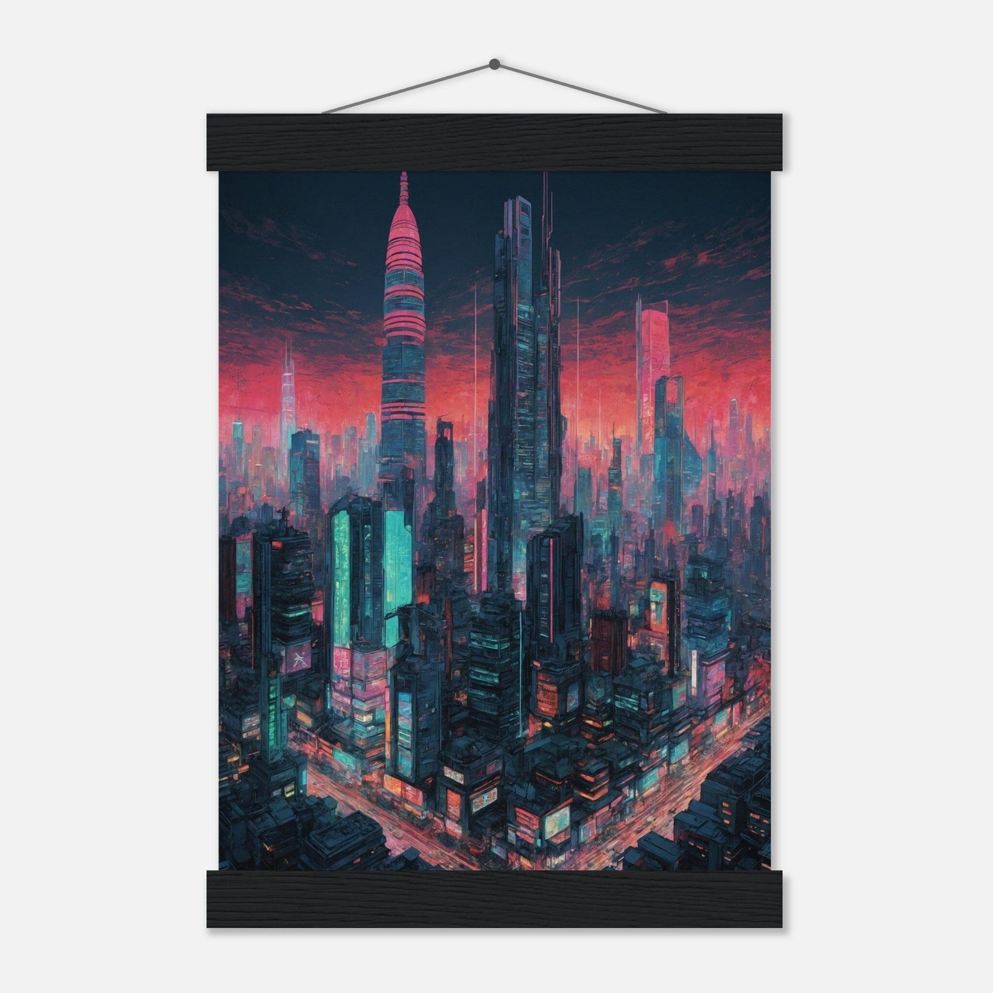 Premium Matte Paper Poster with Hanger - Minimalistische Kunstpräsentation mit Holzhänger Print Material Modern Masterpieces A4 21x29.7 cm / 8x12″ Black wall hanger 