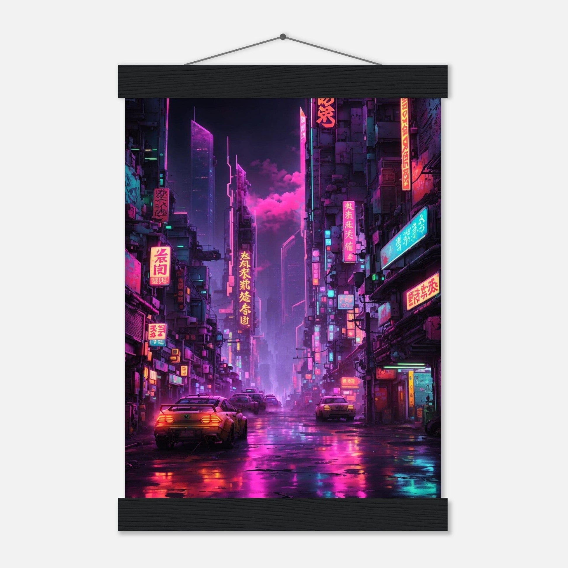 Premium Matte Paper Poster with Hanger - Minimalistische Kunstpräsentation mit Holzhänger Print Material Modern Masterpieces A4 21x29.7 cm / 8x12″ Black wall hanger 