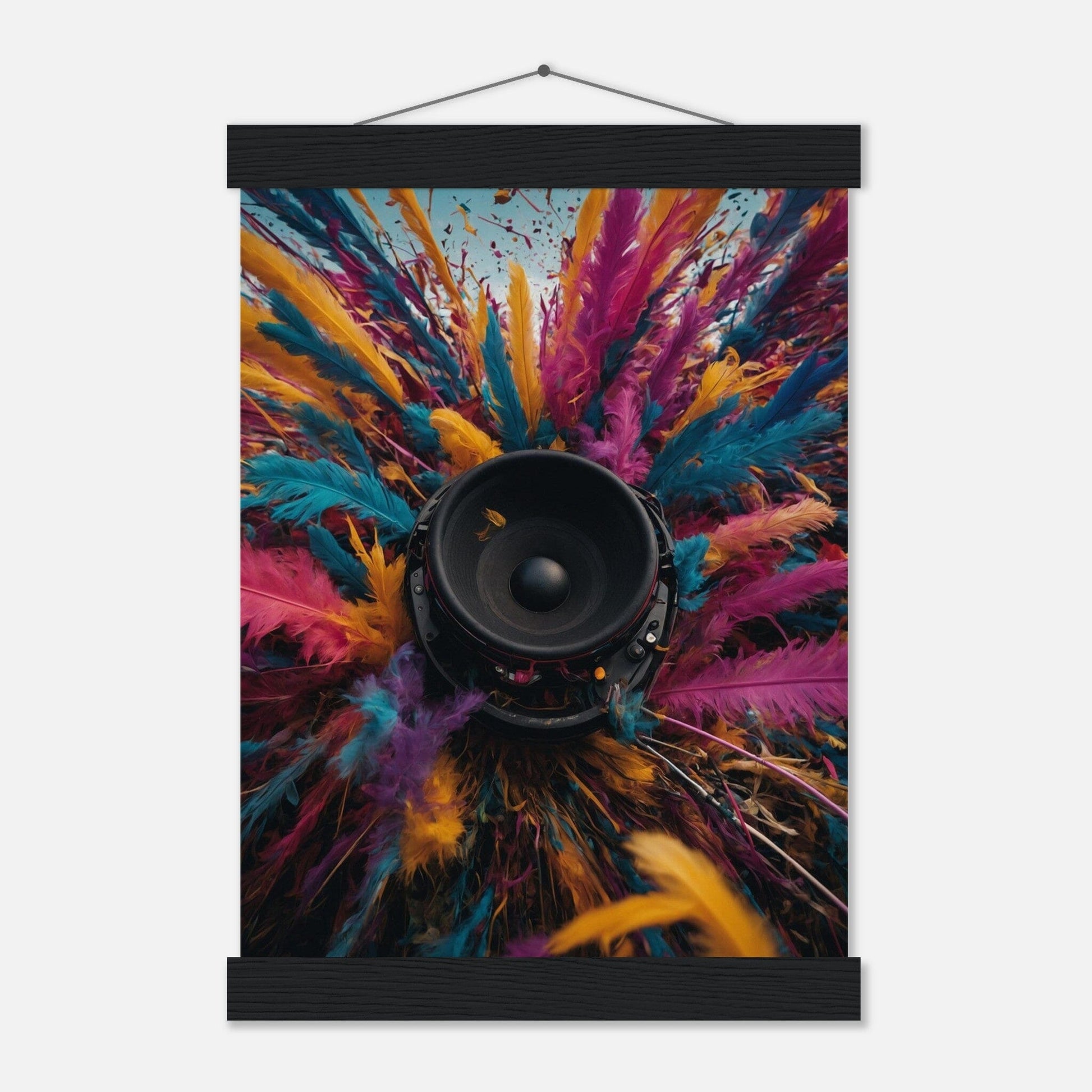 Premium Matte Paper Poster with Hanger - Minimalistische Kunstpräsentation mit Holzhänger Print Material Modern Masterpieces A4 21x29.7 cm / 8x12″ Black wall hanger 
