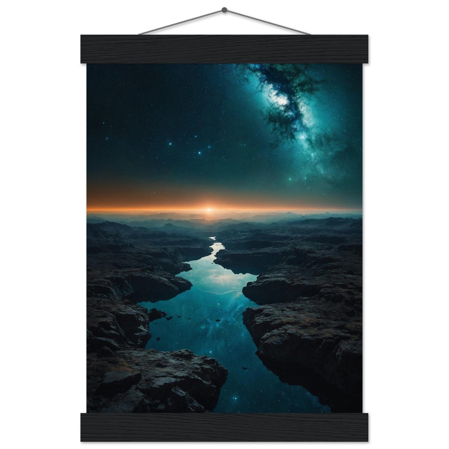 Premium Matte Paper Poster with Hanger - Minimalistische Kunstpräsentation mit Holzhänger Print Material Modern Masterpieces A4 21x29.7 cm / 8x12″ Black wall hanger 