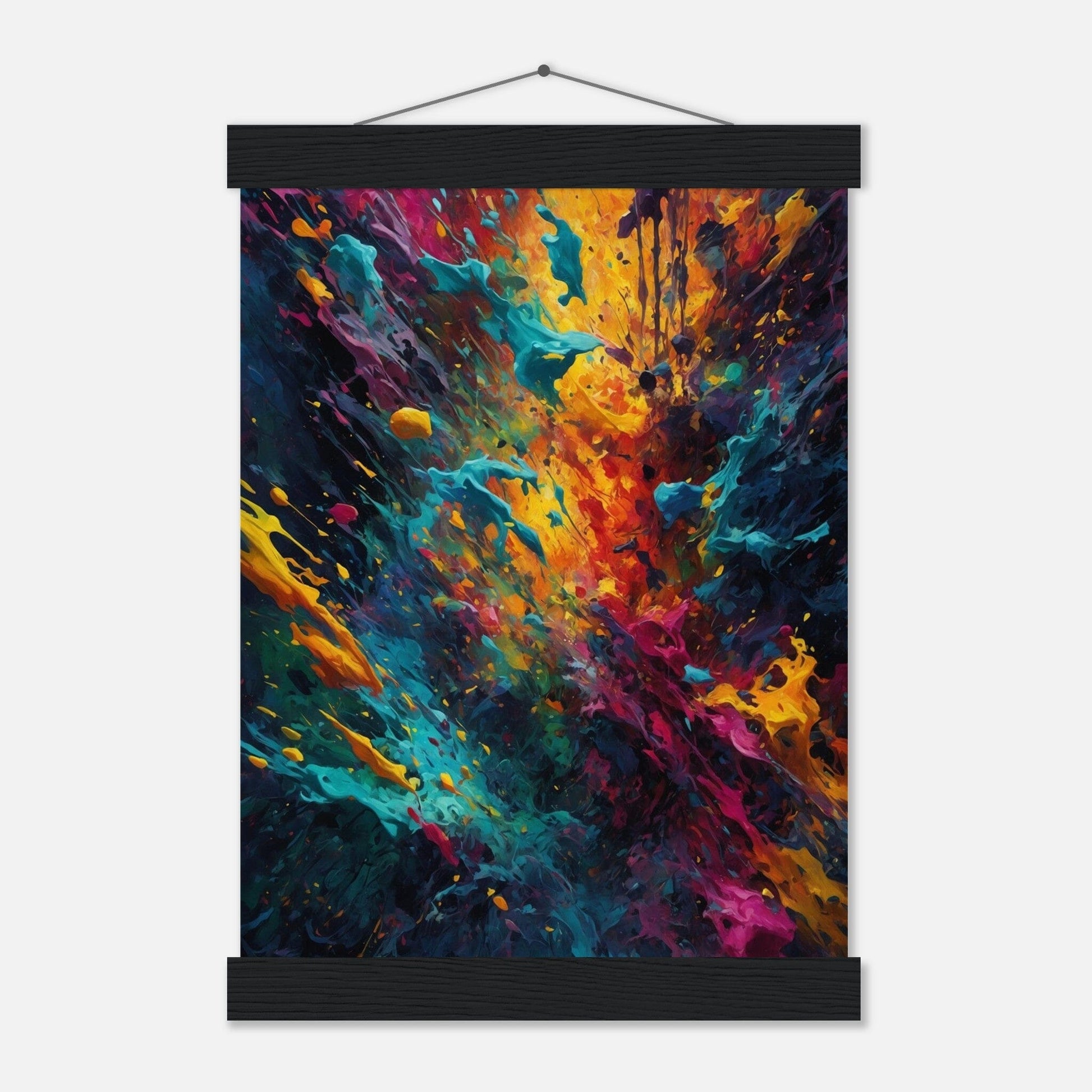 Premium Matte Paper Poster with Hanger - Minimalistische Kunstpräsentation mit Holzhänger Print Material Modern Masterpieces A4 21x29.7 cm / 8x12″ Black wall hanger 