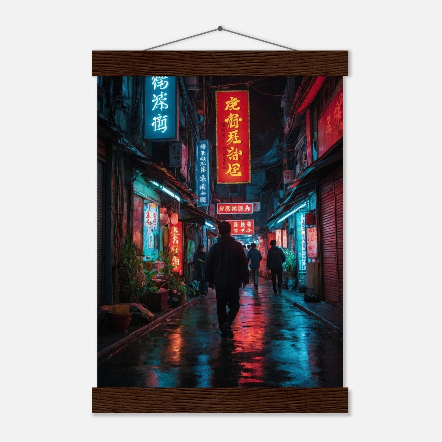 Premium Matte Paper Poster with Hanger - Minimalistische Kunstpräsentation mit Holzhänger Print Material Modern Masterpieces A4 21x29.7 cm / 8x12″ Dark wood wall hanger 