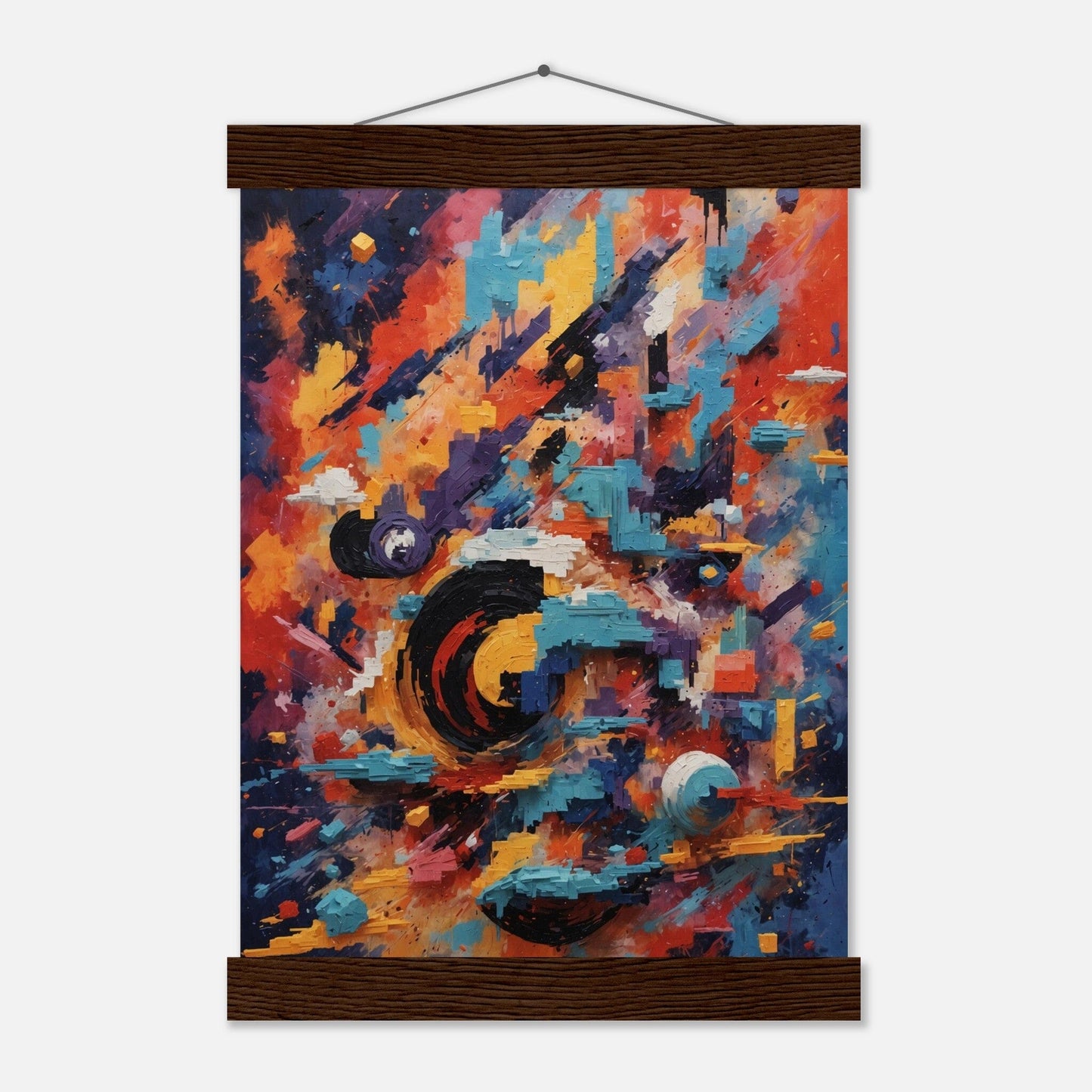 Premium Matte Paper Poster with Hanger - Minimalistische Kunstpräsentation mit Holzhänger Print Material Modern Masterpieces A4 21x29.7 cm / 8x12″ Dark wood wall hanger 