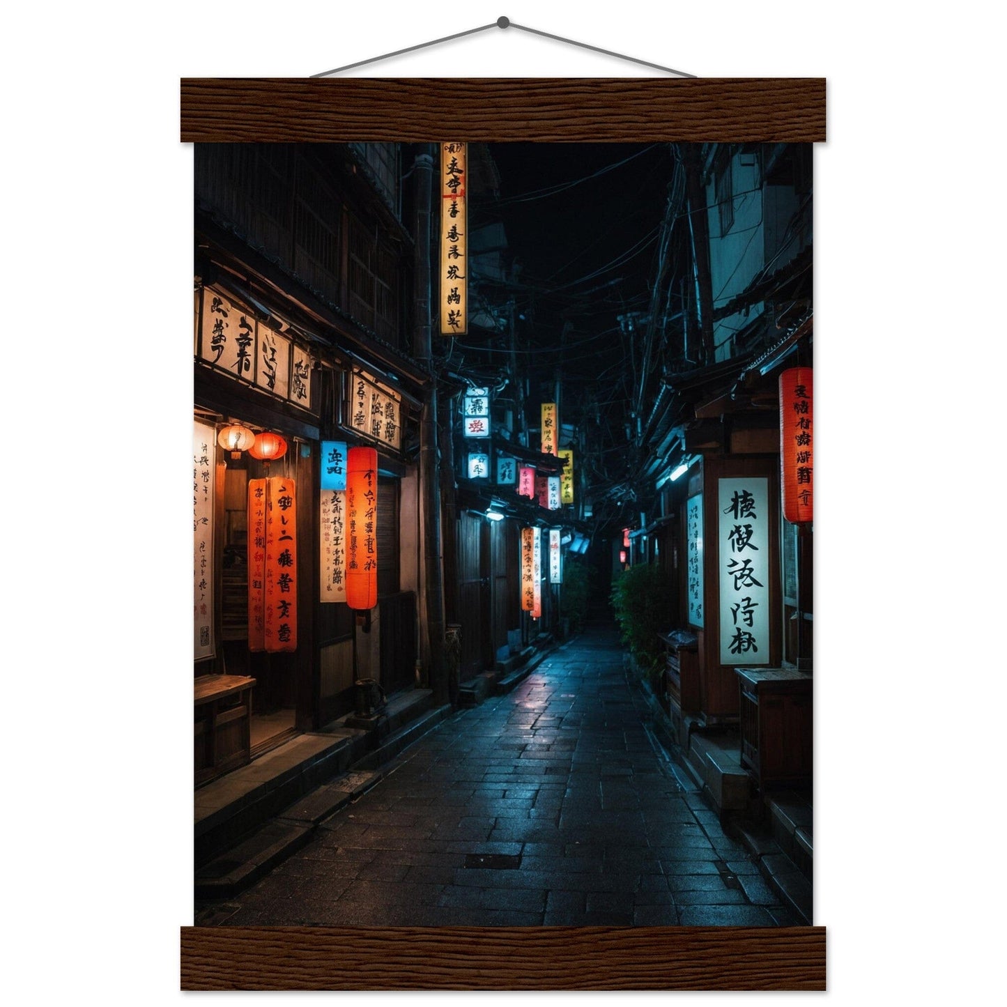 Premium Matte Paper Poster with Hanger - Minimalistische Kunstpräsentation mit Holzhänger Print Material Modern Masterpieces A4 21x29.7 cm / 8x12″ Dark wood wall hanger 