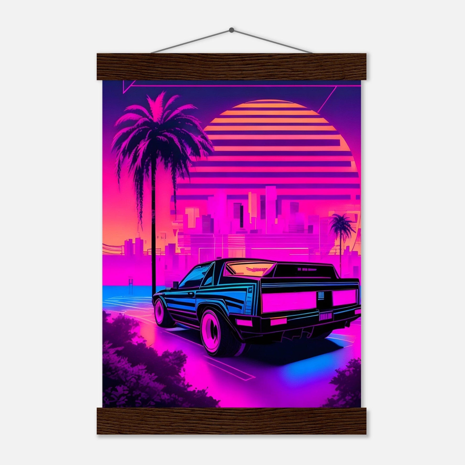 Premium Matte Paper Poster with Hanger - Minimalistische Kunstpräsentation mit Holzhänger Print Material Modern Masterpieces A4 21x29.7 cm / 8x12″ Dark wood wall hanger 