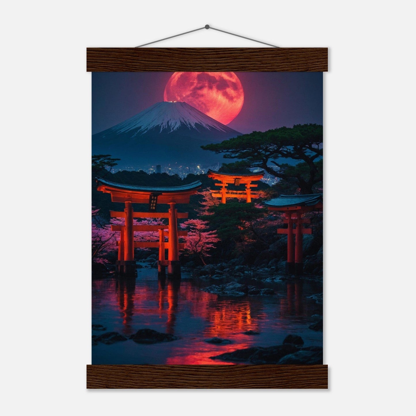 Premium Matte Paper Poster with Hanger - Minimalistische Kunstpräsentation mit Holzhänger Print Material Modern Masterpieces A4 21x29.7 cm / 8x12″ Dark wood wall hanger 