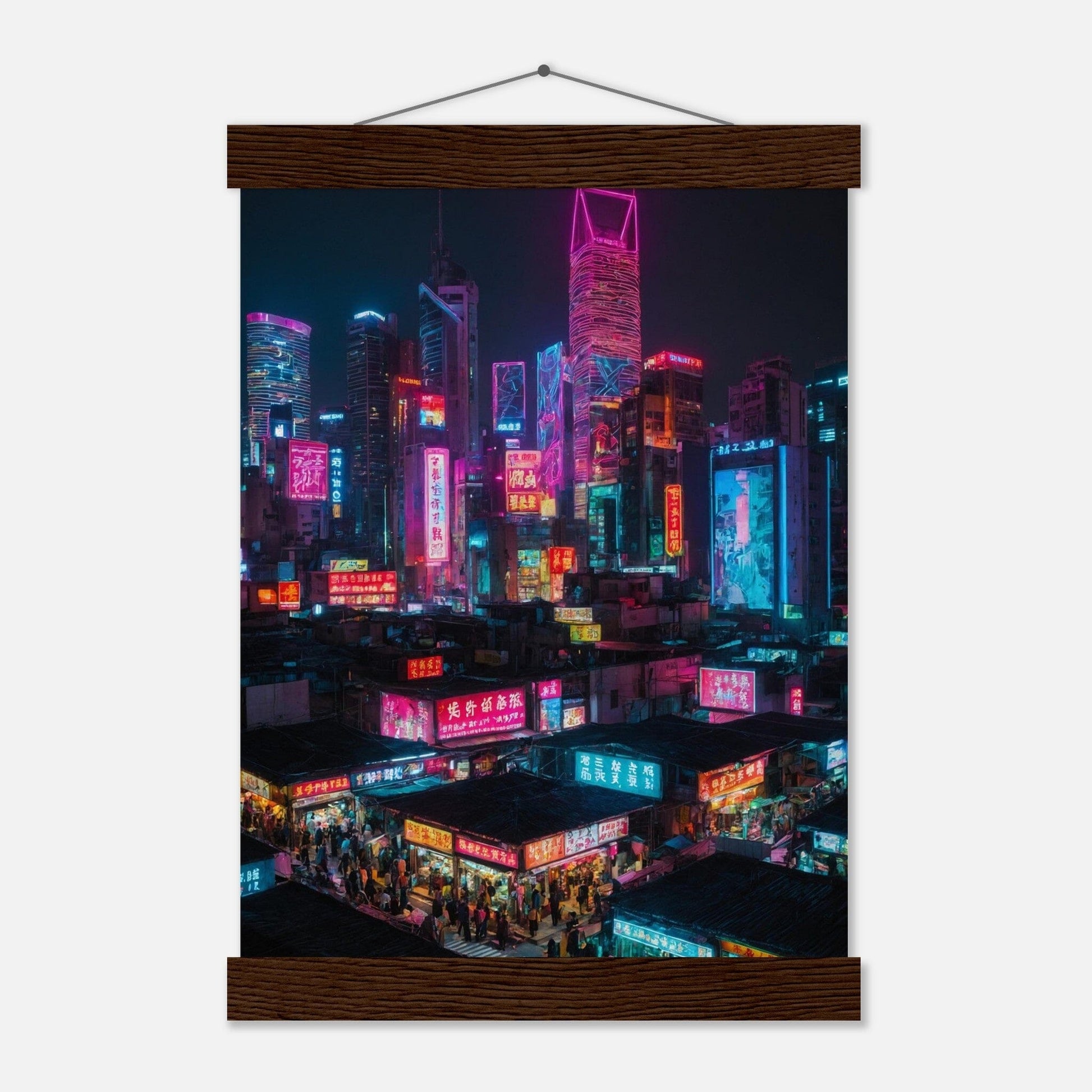 Premium Matte Paper Poster with Hanger - Minimalistische Kunstpräsentation mit Holzhänger Print Material Modern Masterpieces A4 21x29.7 cm / 8x12″ Dark wood wall hanger 