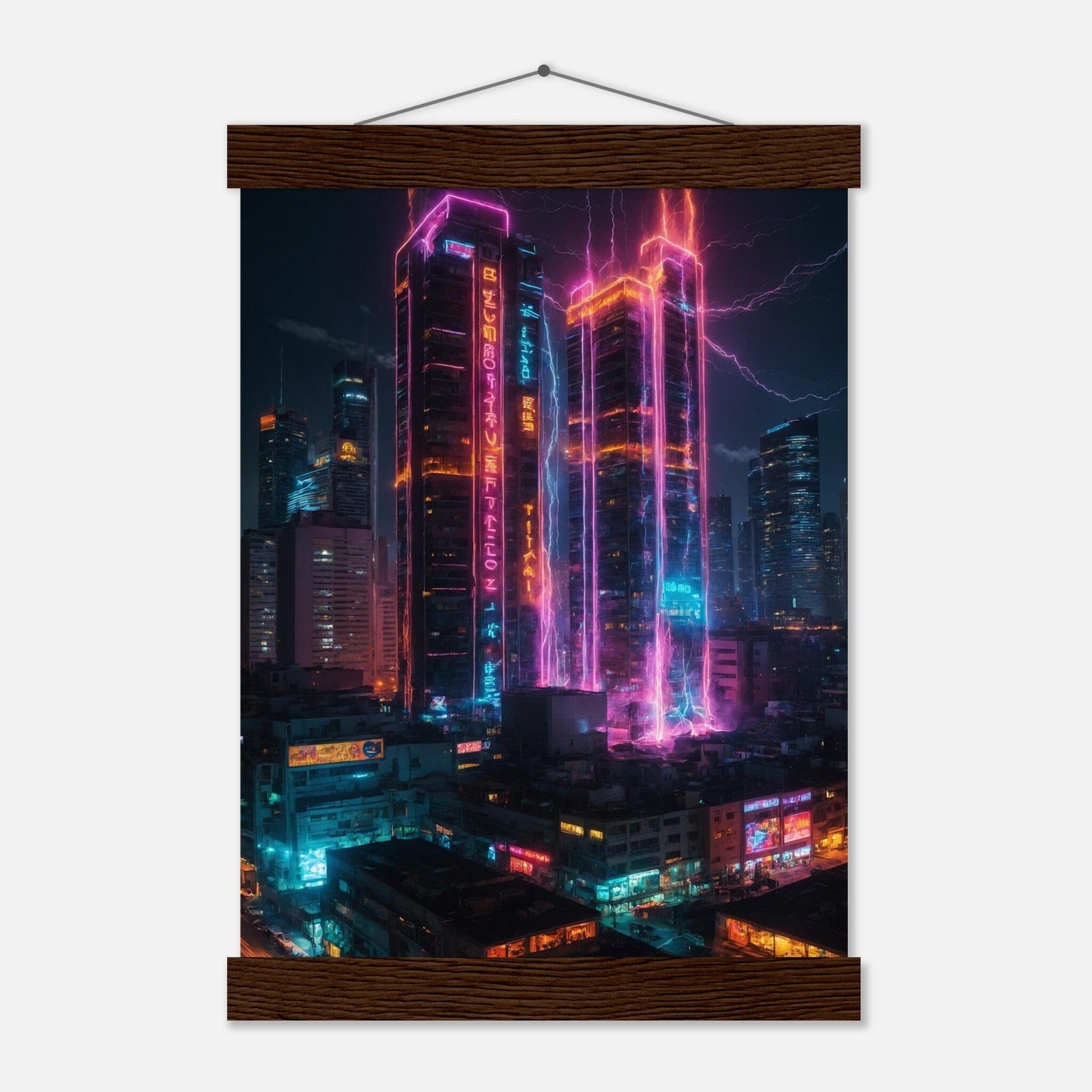 Premium Matte Paper Poster with Hanger - Minimalistische Kunstpräsentation mit Holzhänger Print Material Modern Masterpieces A4 21x29.7 cm / 8x12″ Dark wood wall hanger 