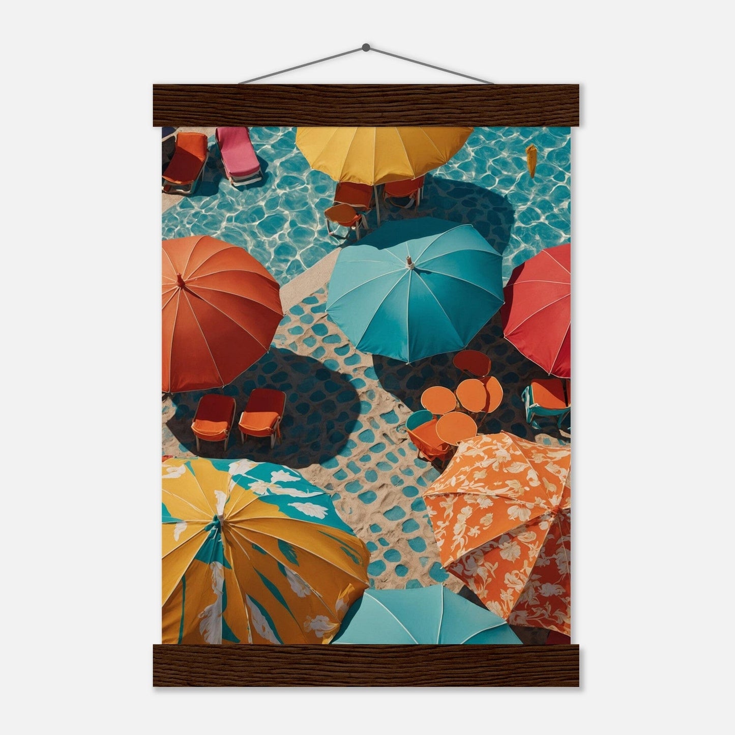 Premium Matte Paper Poster with Hanger - Minimalistische Kunstpräsentation mit Holzhänger Print Material Modern Masterpieces A4 21x29.7 cm / 8x12″ Dark wood wall hanger 
