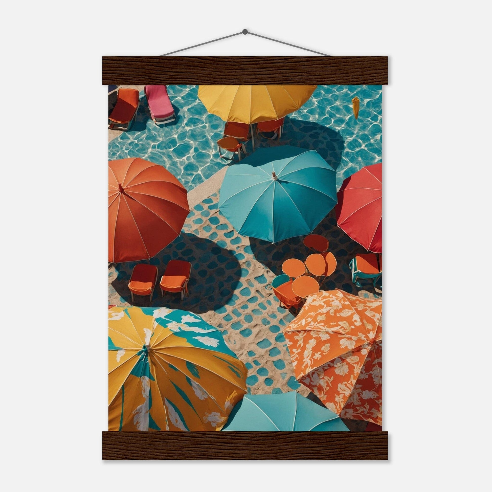 Premium Matte Paper Poster with Hanger - Minimalistische Kunstpräsentation mit Holzhänger Print Material Modern Masterpieces A4 21x29.7 cm / 8x12″ Dark wood wall hanger 