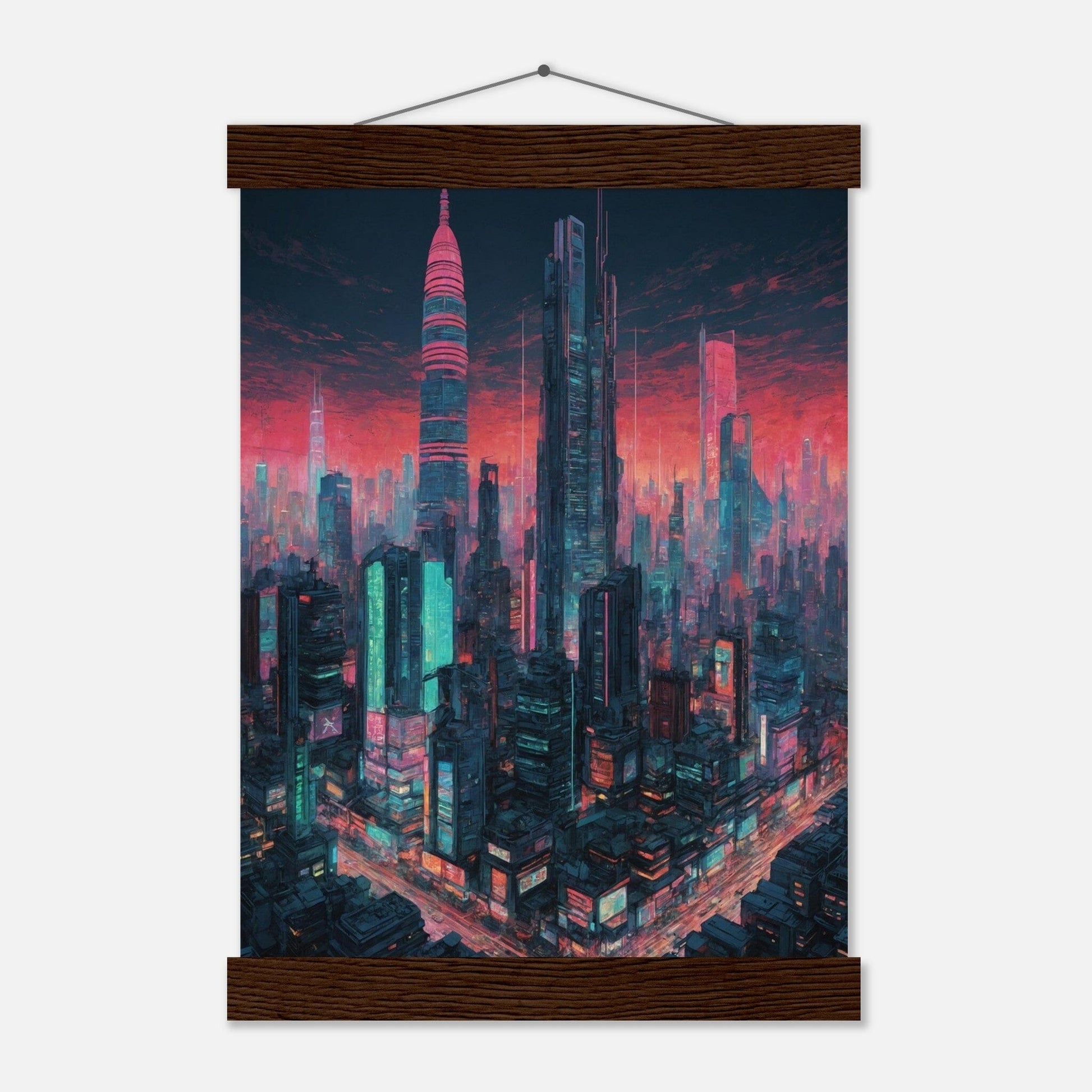 Premium Matte Paper Poster with Hanger - Minimalistische Kunstpräsentation mit Holzhänger Print Material Modern Masterpieces A4 21x29.7 cm / 8x12″ Dark wood wall hanger 