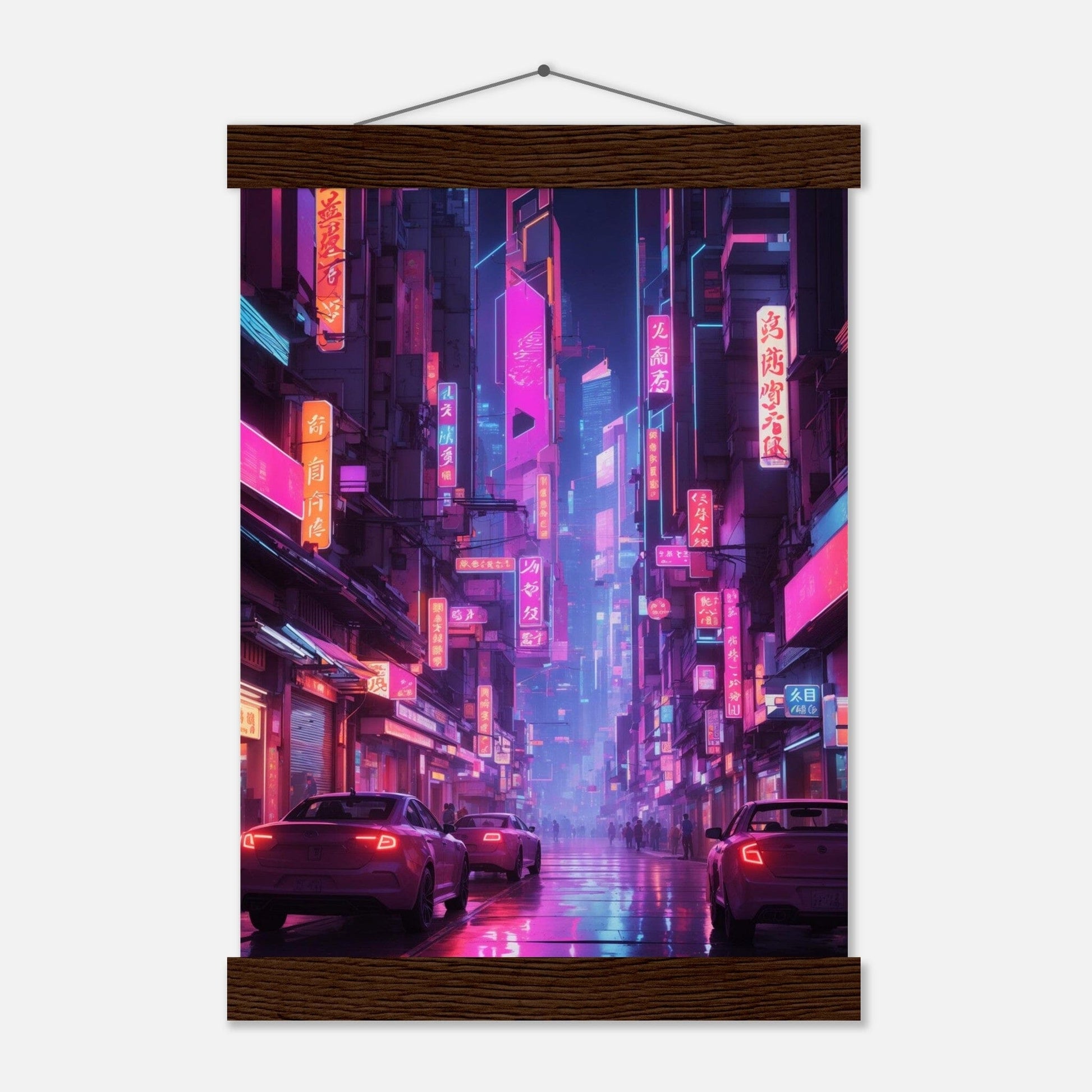 Premium Matte Paper Poster with Hanger - Minimalistische Kunstpräsentation mit Holzhänger Print Material Modern Masterpieces A4 21x29.7 cm / 8x12″ Dark wood wall hanger 