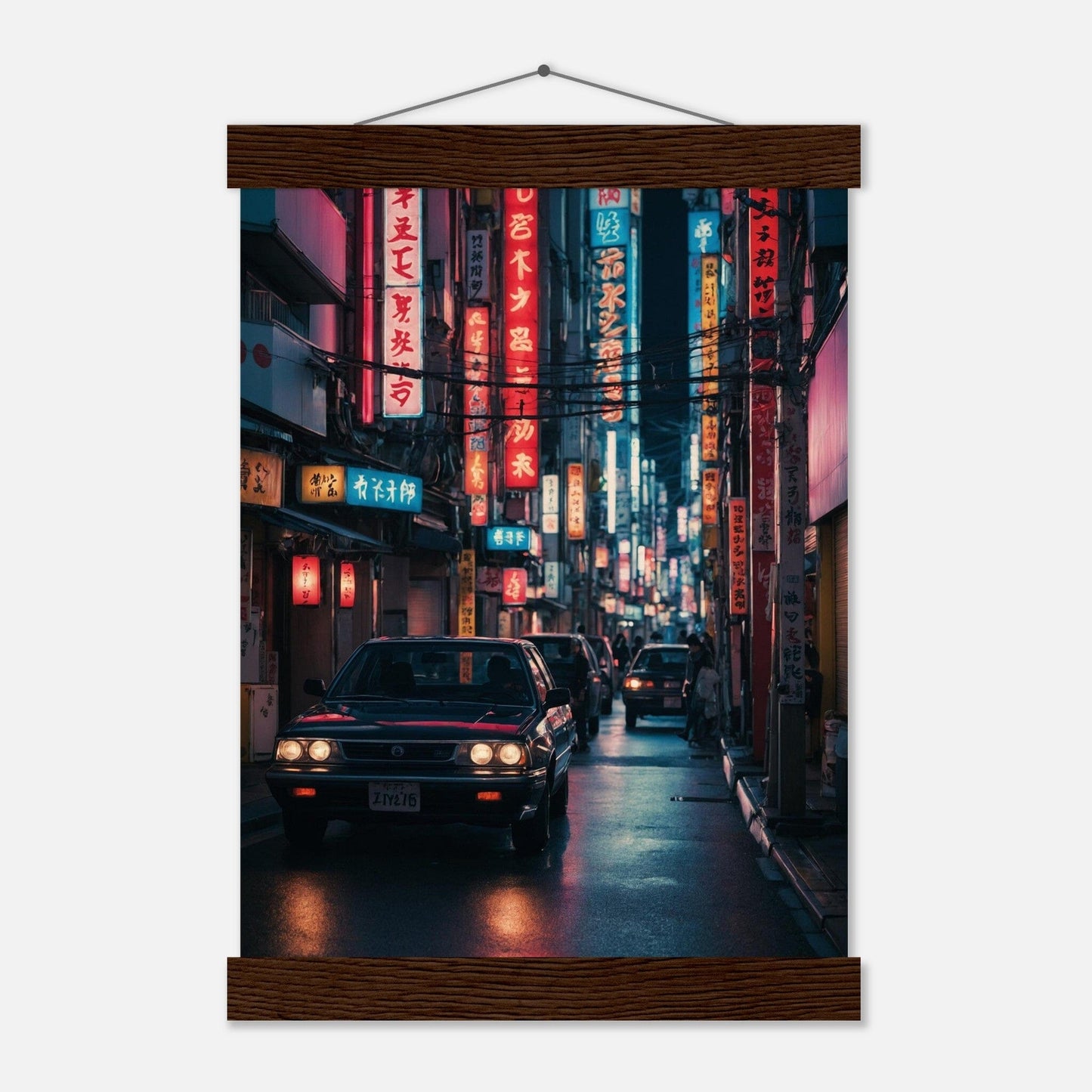 Premium Matte Paper Poster with Hanger - Minimalistische Kunstpräsentation mit Holzhänger Print Material Modern Masterpieces A4 21x29.7 cm / 8x12″ Dark wood wall hanger 