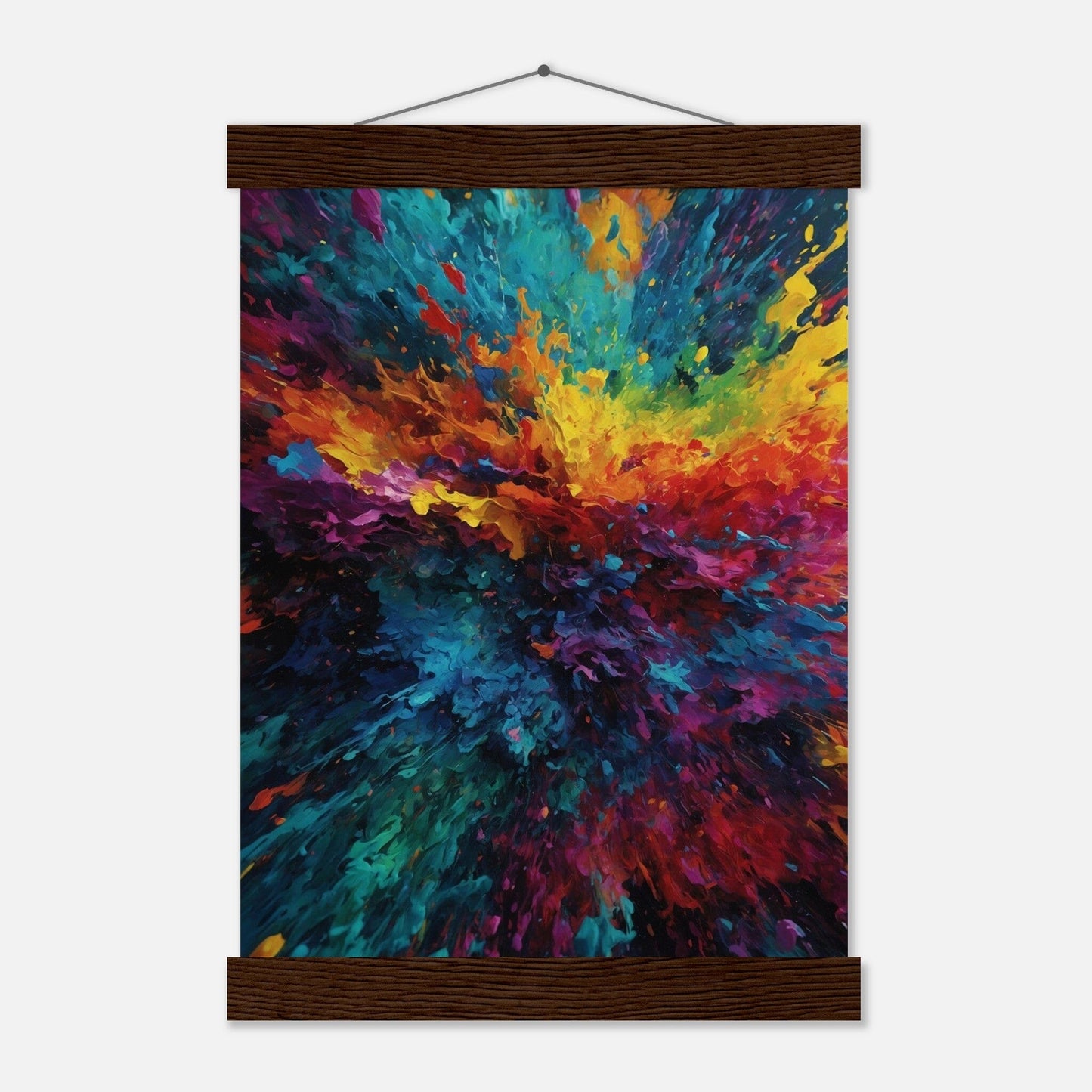 Premium Matte Paper Poster with Hanger - Minimalistische Kunstpräsentation mit Holzhänger Print Material Modern Masterpieces A4 21x29.7 cm / 8x12″ Dark wood wall hanger 