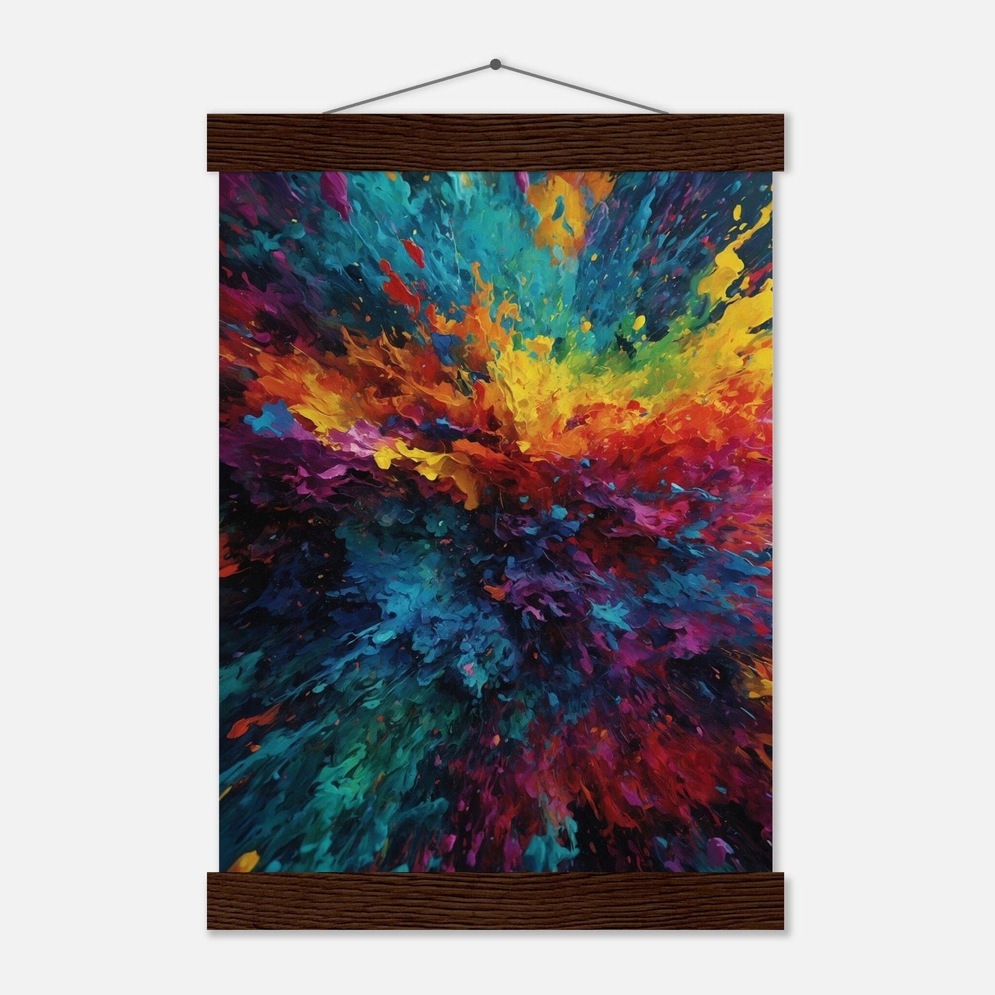 Premium Matte Paper Poster with Hanger - Minimalistische Kunstpräsentation mit Holzhänger Print Material Modern Masterpieces A4 21x29.7 cm / 8x12″ Dark wood wall hanger 