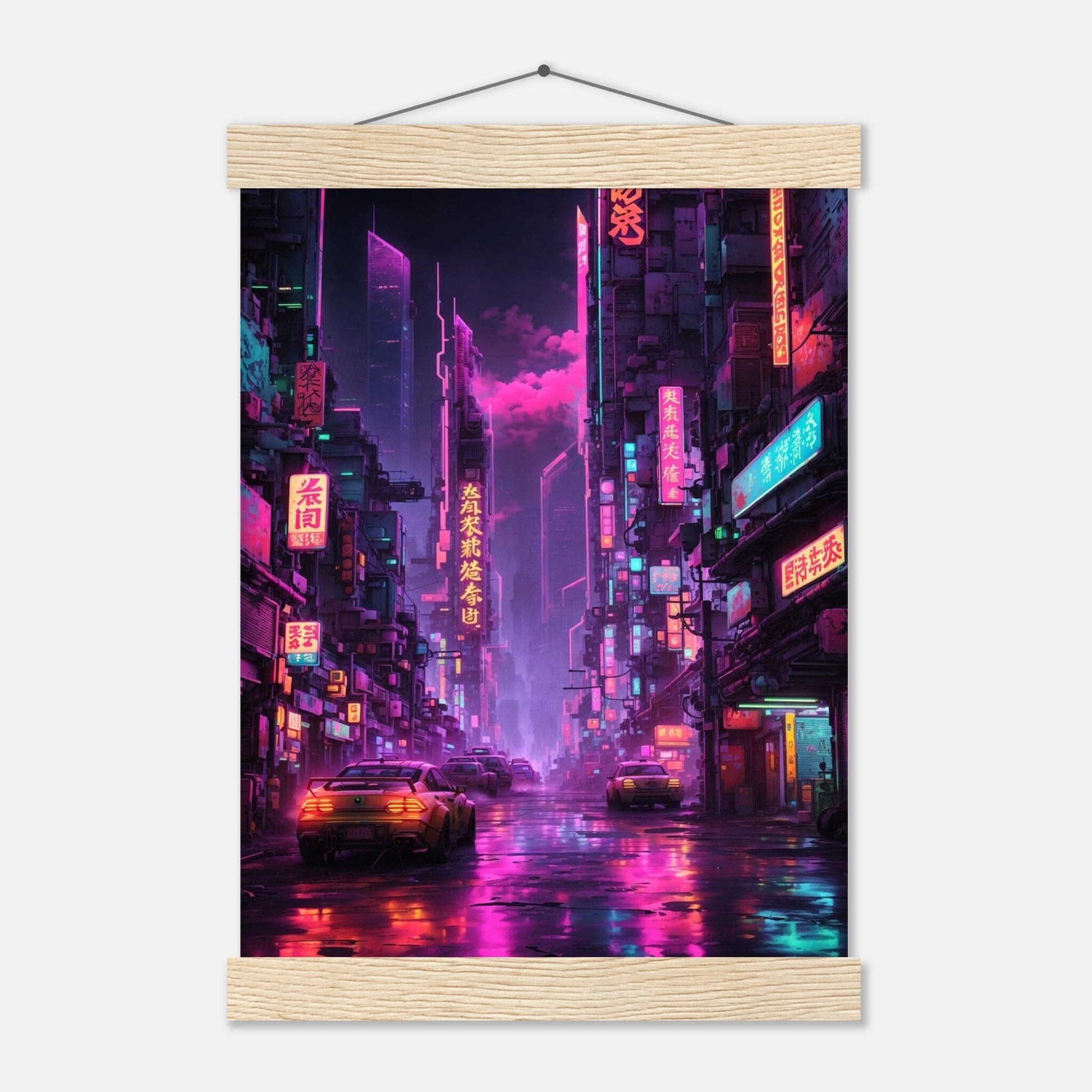 Premium Matte Paper Poster with Hanger - Minimalistische Kunstpräsentation mit Holzhänger Print Material Modern Masterpieces A4 21x29.7 cm / 8x12″ Natural wood wall hanger 