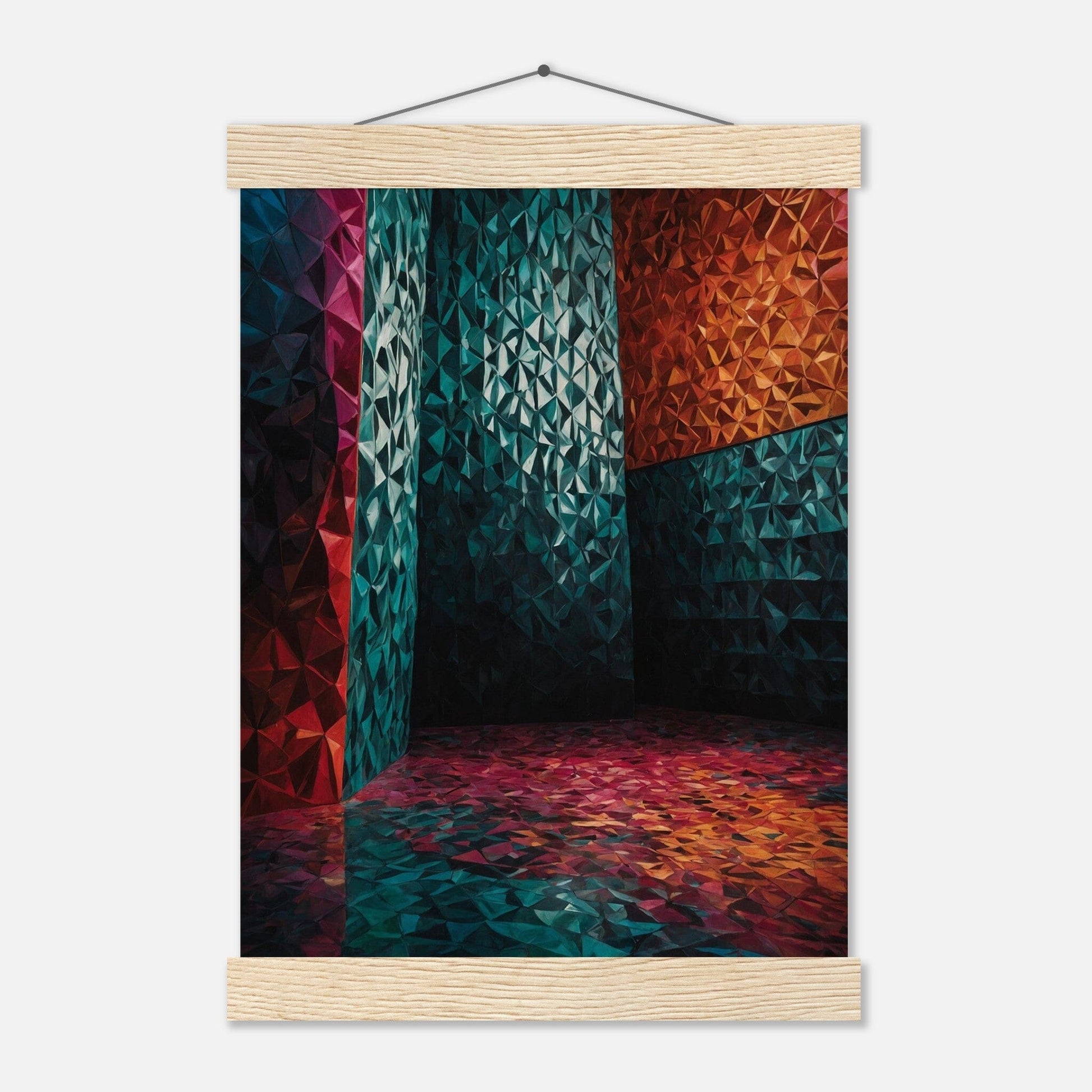 Premium Matte Paper Poster with Hanger - Minimalistische Kunstpräsentation mit Holzhänger Print Material Modern Masterpieces A4 21x29.7 cm / 8x12″ Natural wood wall hanger 