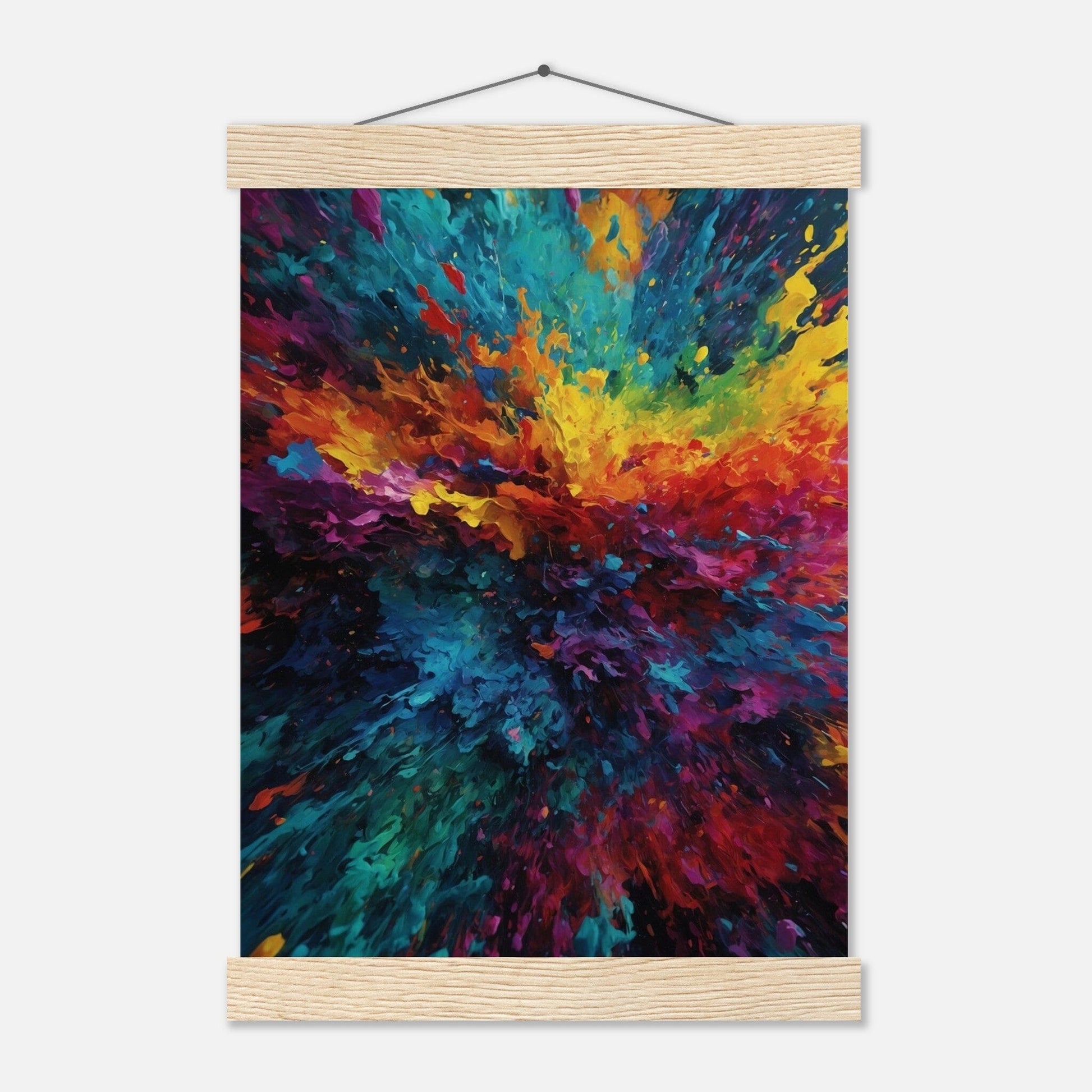 Premium Matte Paper Poster with Hanger - Minimalistische Kunstpräsentation mit Holzhänger Print Material Modern Masterpieces A4 21x29.7 cm / 8x12″ Natural wood wall hanger 