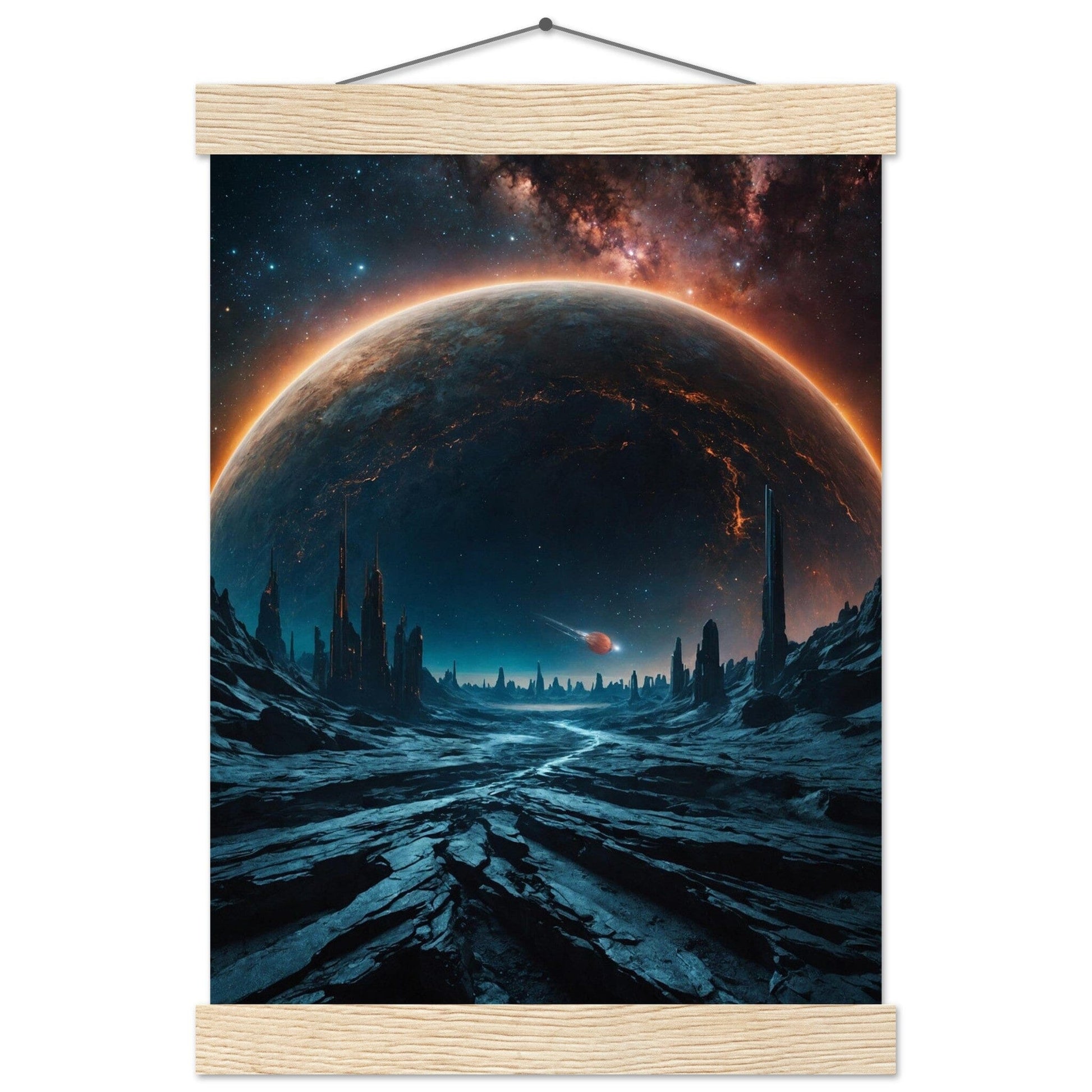 Premium Matte Paper Poster with Hanger - Minimalistische Kunstpräsentation mit Holzhänger Print Material Modern Masterpieces A4 21x29.7 cm / 8x12″ Natural wood wall hanger 
