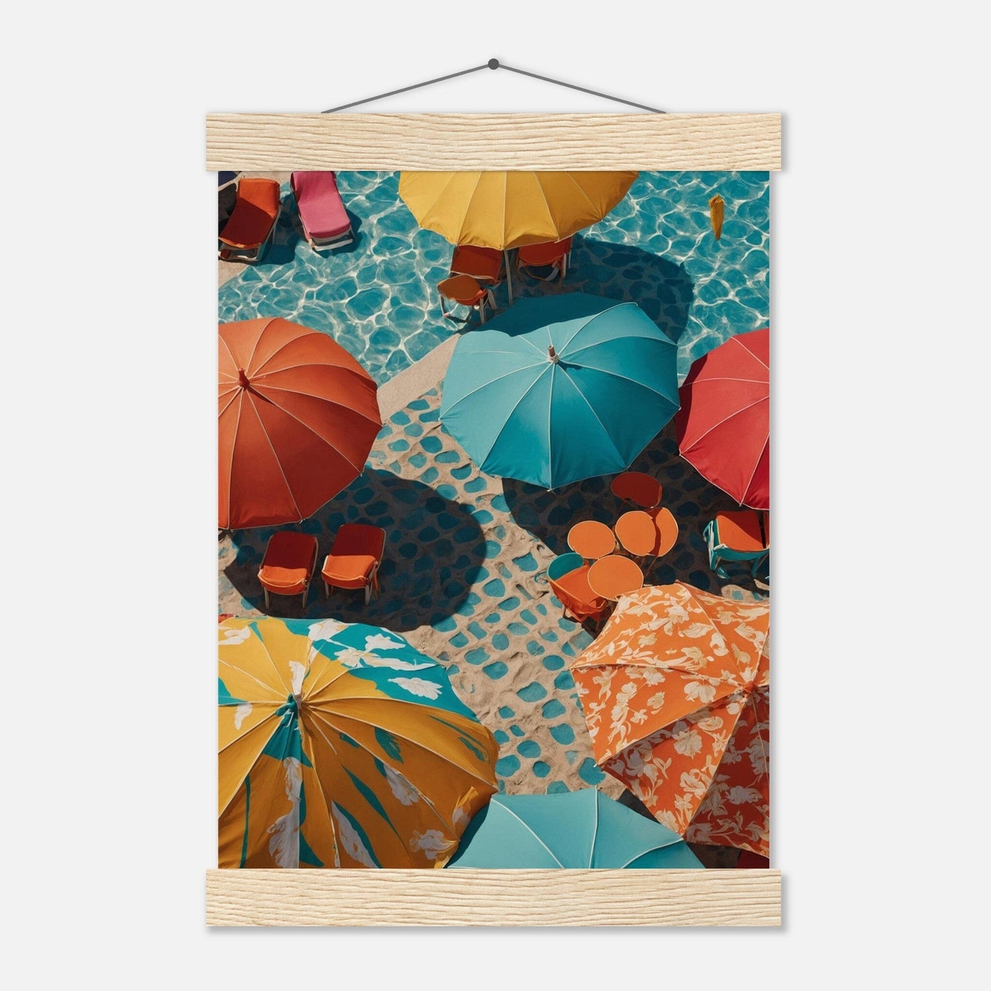 Premium Matte Paper Poster with Hanger - Minimalistische Kunstpräsentation mit Holzhänger Print Material Modern Masterpieces A4 21x29.7 cm / 8x12″ Natural wood wall hanger 