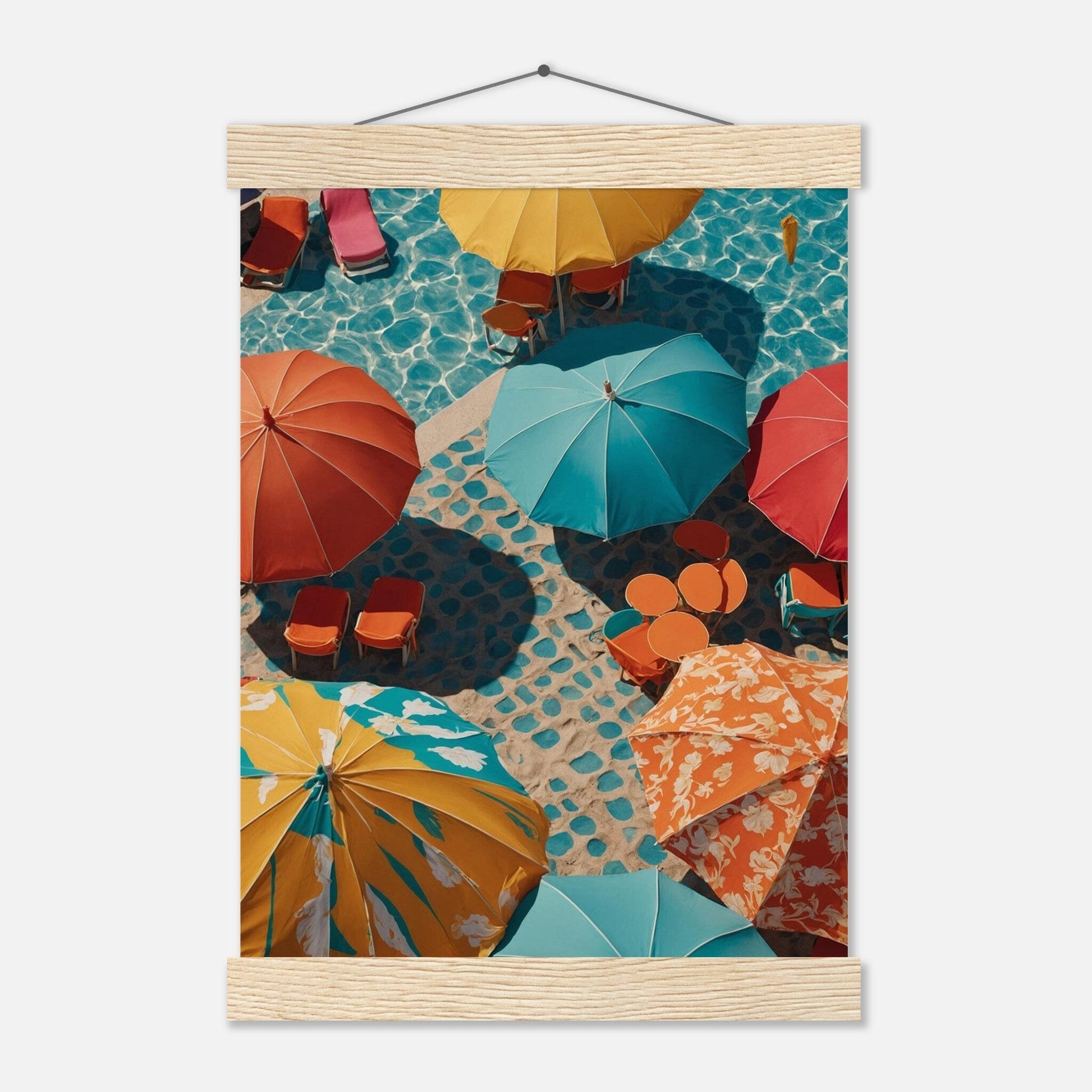 Premium Matte Paper Poster with Hanger - Minimalistische Kunstpräsentation mit Holzhänger Print Material Modern Masterpieces A4 21x29.7 cm / 8x12″ Natural wood wall hanger 