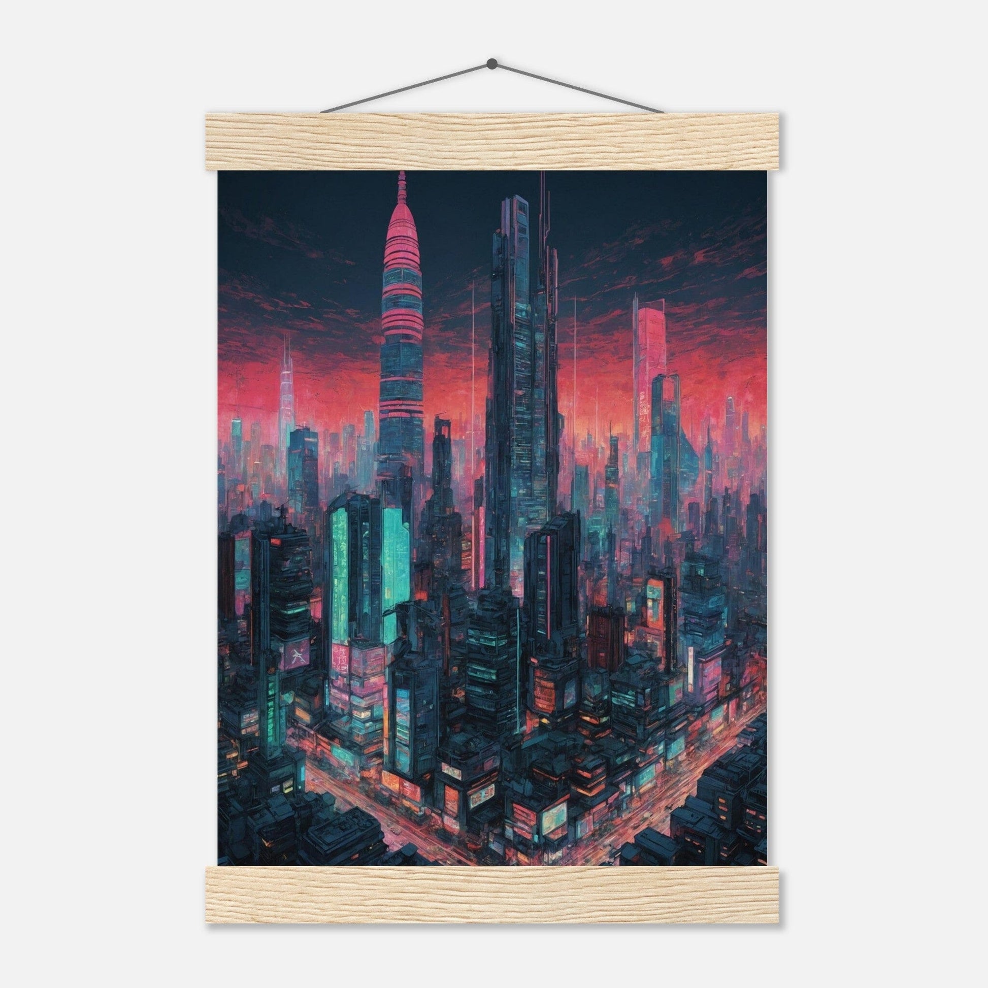 Premium Matte Paper Poster with Hanger - Minimalistische Kunstpräsentation mit Holzhänger Print Material Modern Masterpieces A4 21x29.7 cm / 8x12″ Natural wood wall hanger 